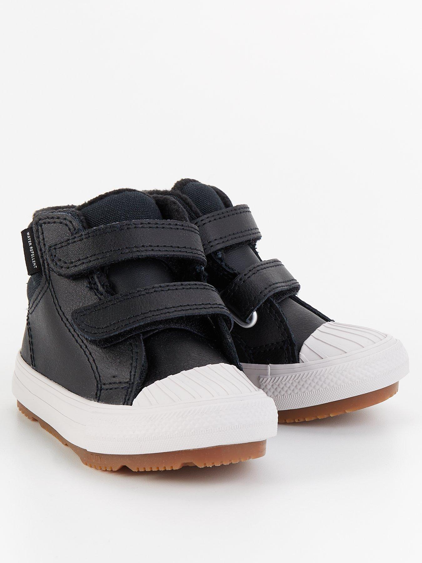  image of converse-infants-seasonal-leather-hi-trainers-black