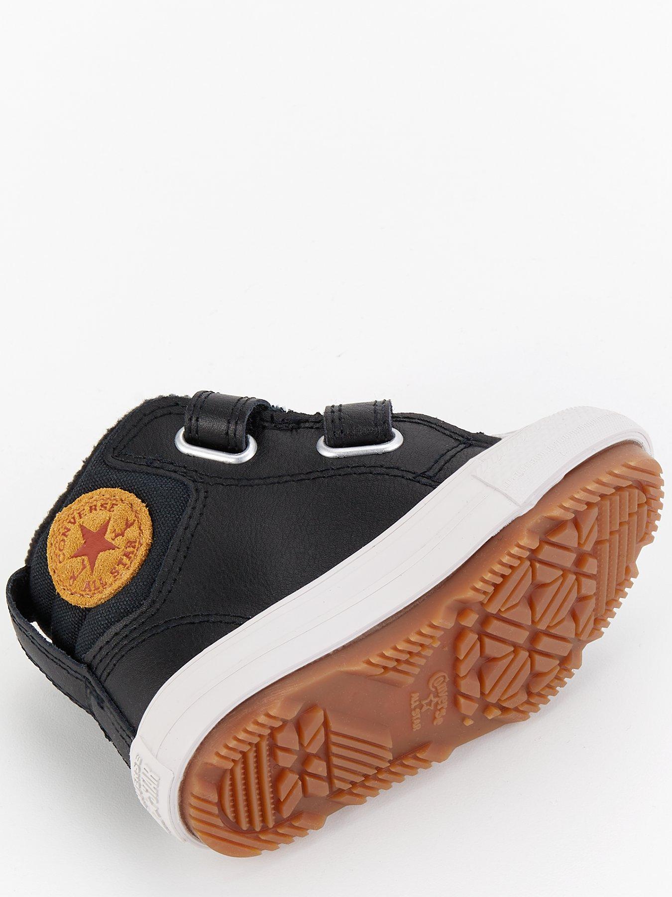  image of converse-infants-seasonal-leather-hi-trainers-black