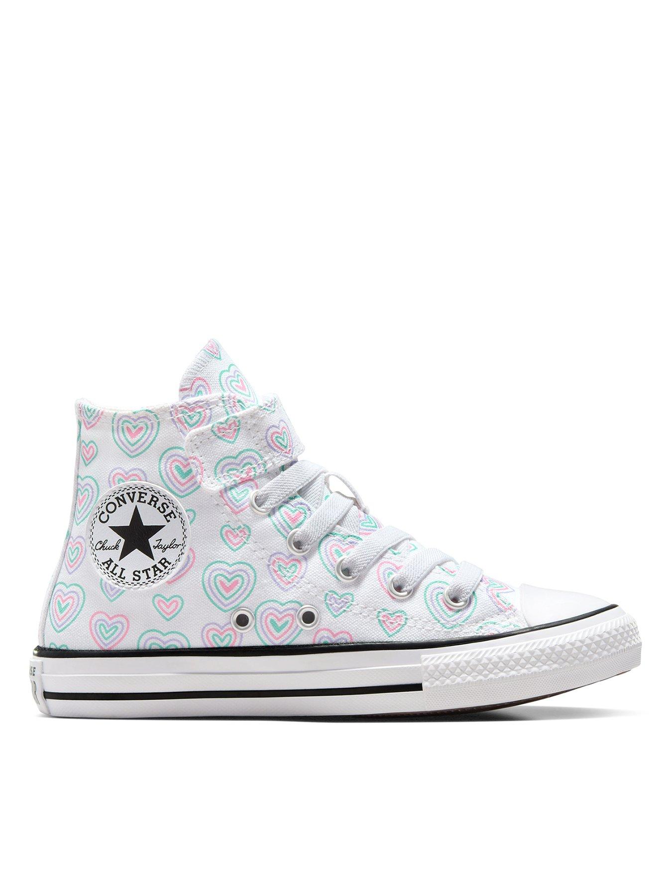 Converse Kids Girls Sketch Canvas Hi Trainers Pink littlewoods