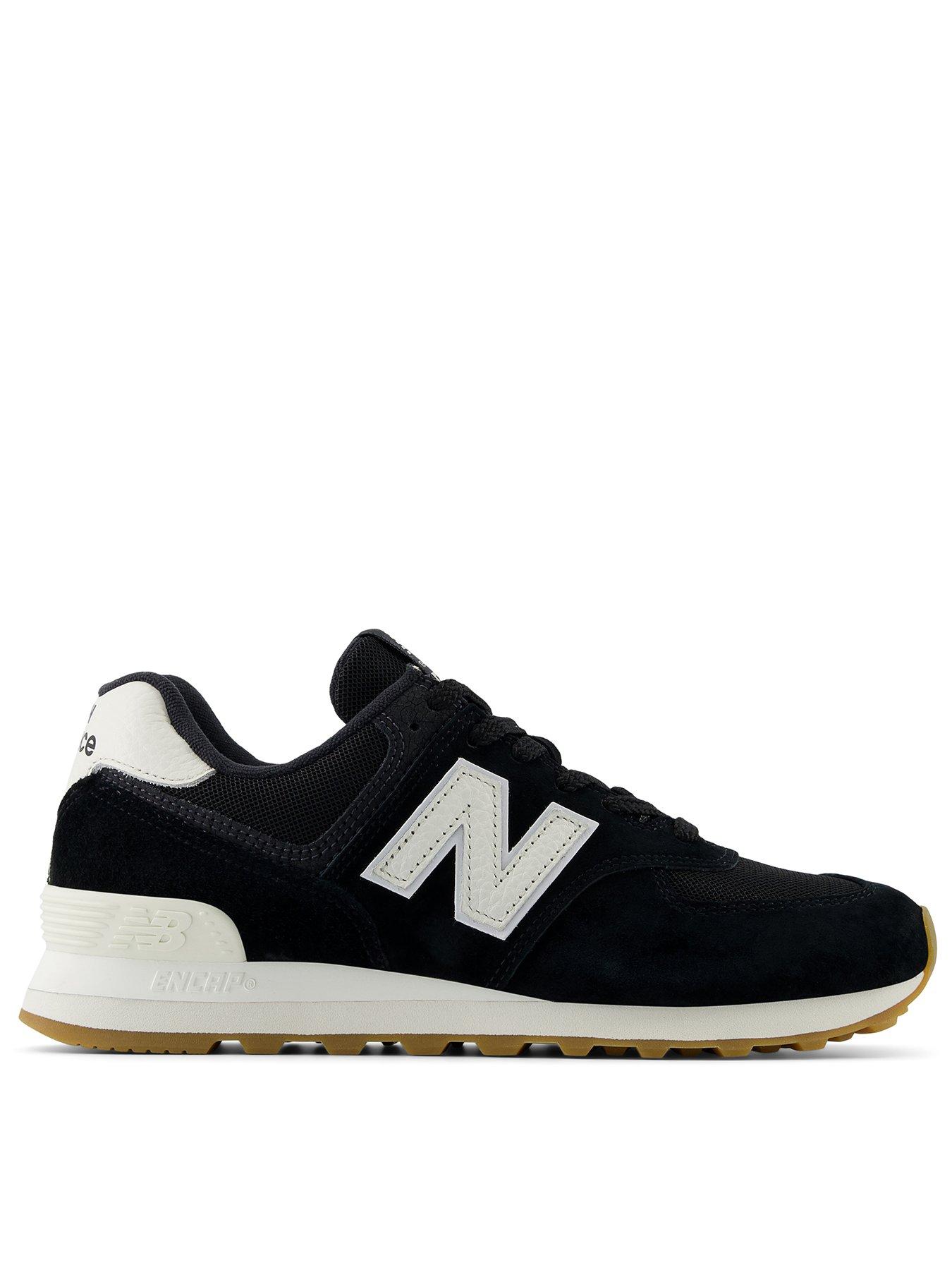 New Balance Womens 574 Trainers Black/white Littlewoods
