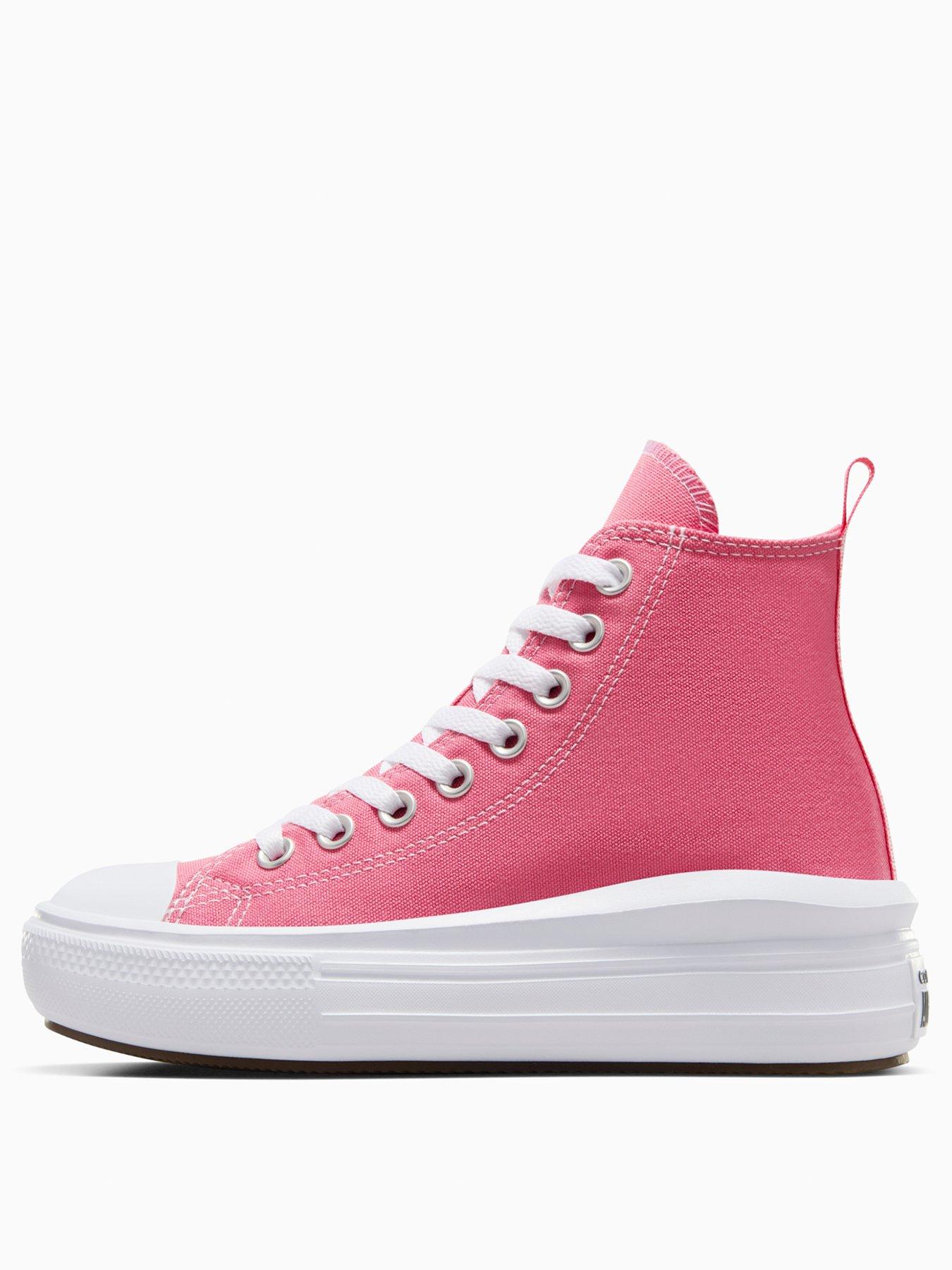  image of converse-junior-seasonal-colour-chuck-taylor-all-star-move-trainers-pink