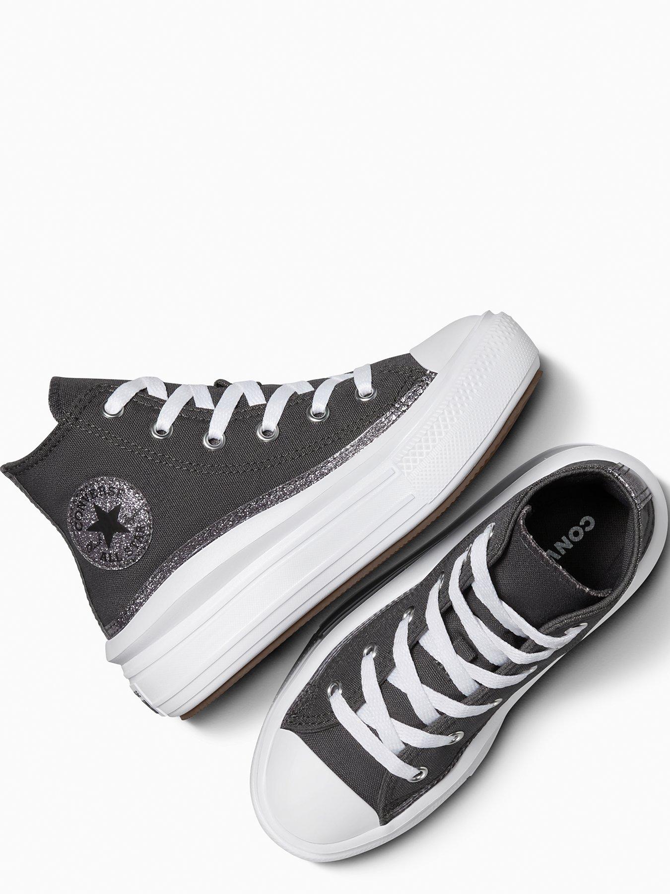  image of converse-kids-shinefetti-chuck-taylor-all-star-move-hi-top-trainers-beige
