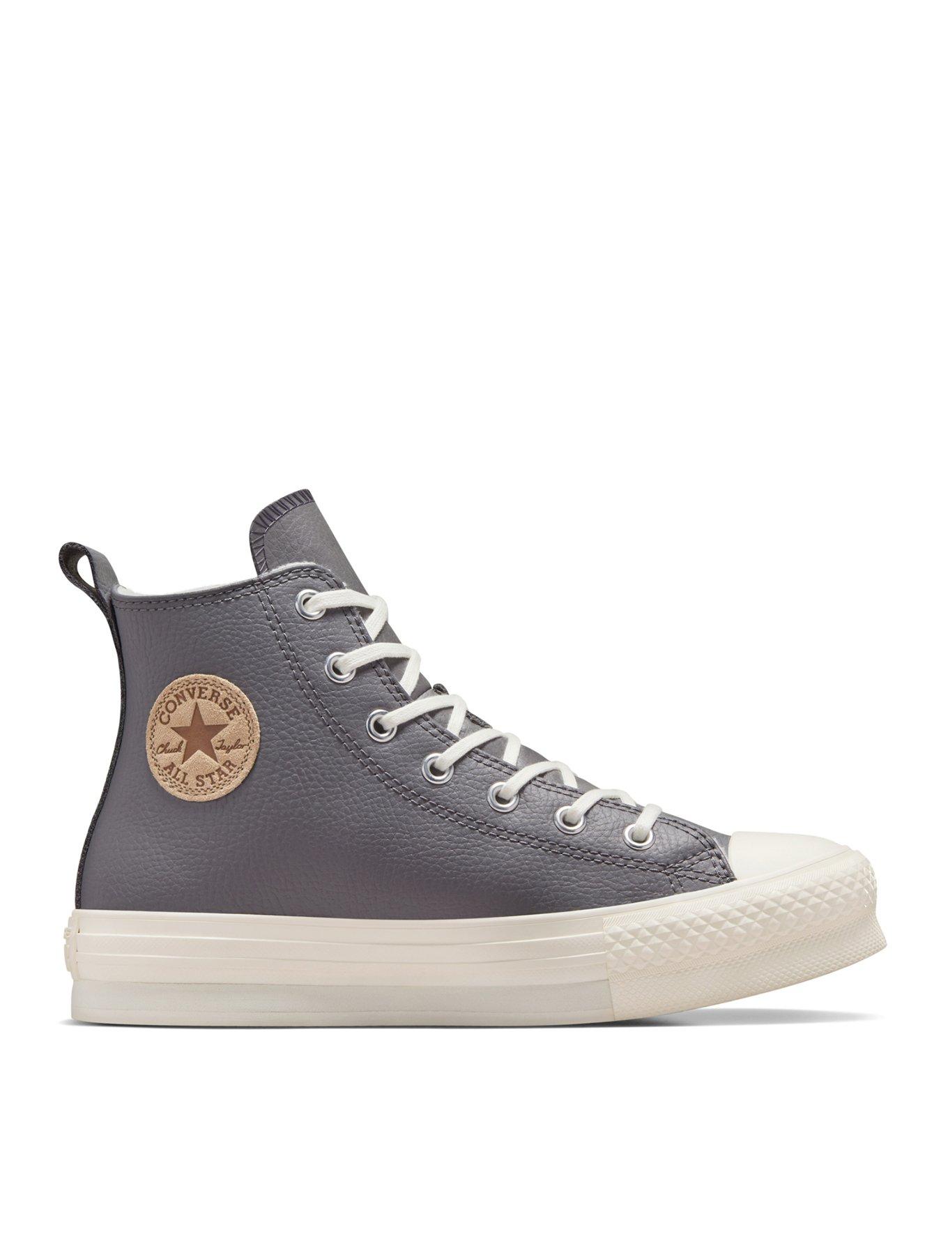  image of converse-junior-cozy-essentials-chuck-taylor-all-star-eva-lift-trainers-grey