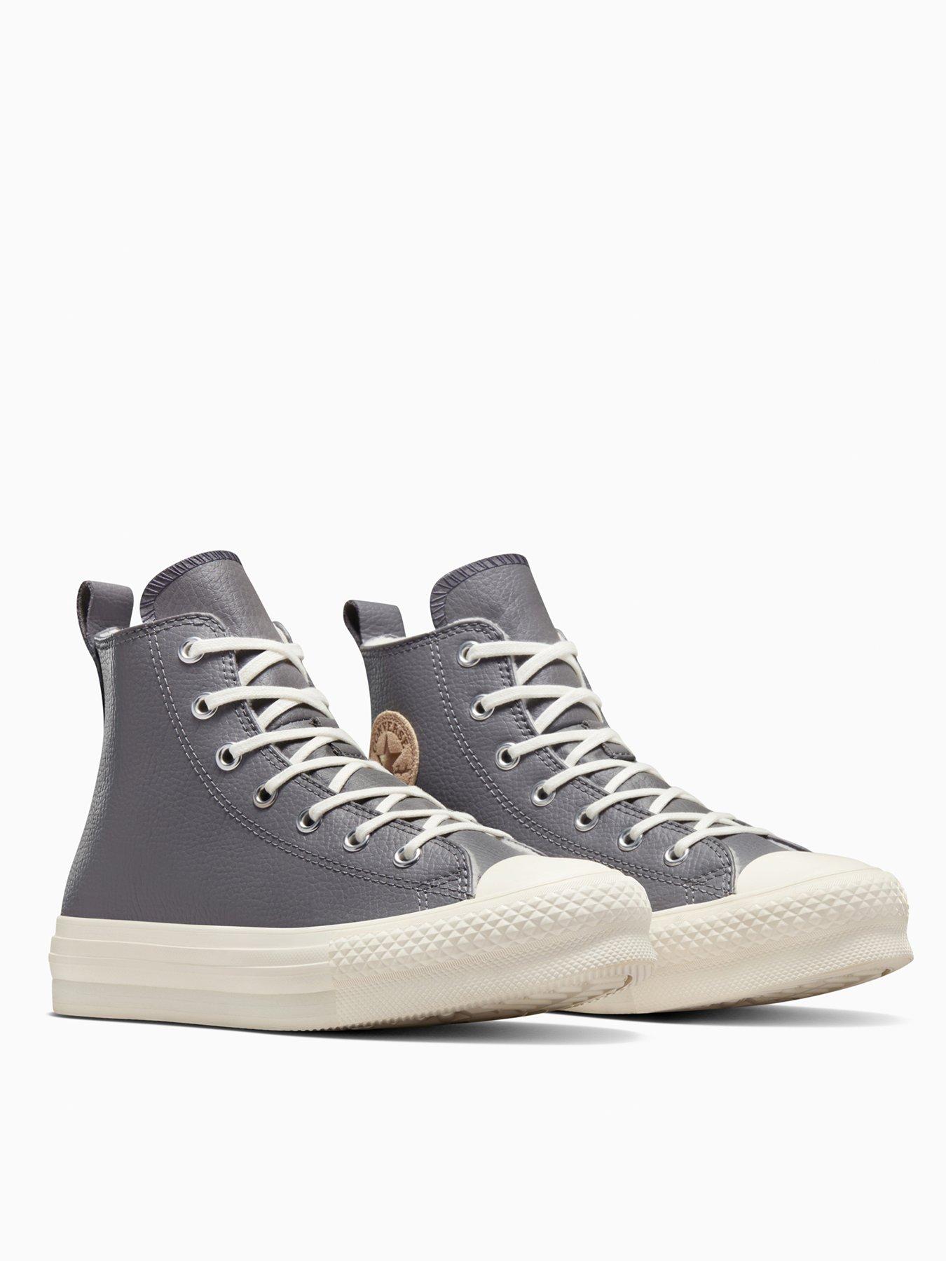  image of converse-junior-cozy-essentials-chuck-taylor-all-star-eva-lift-trainers-grey