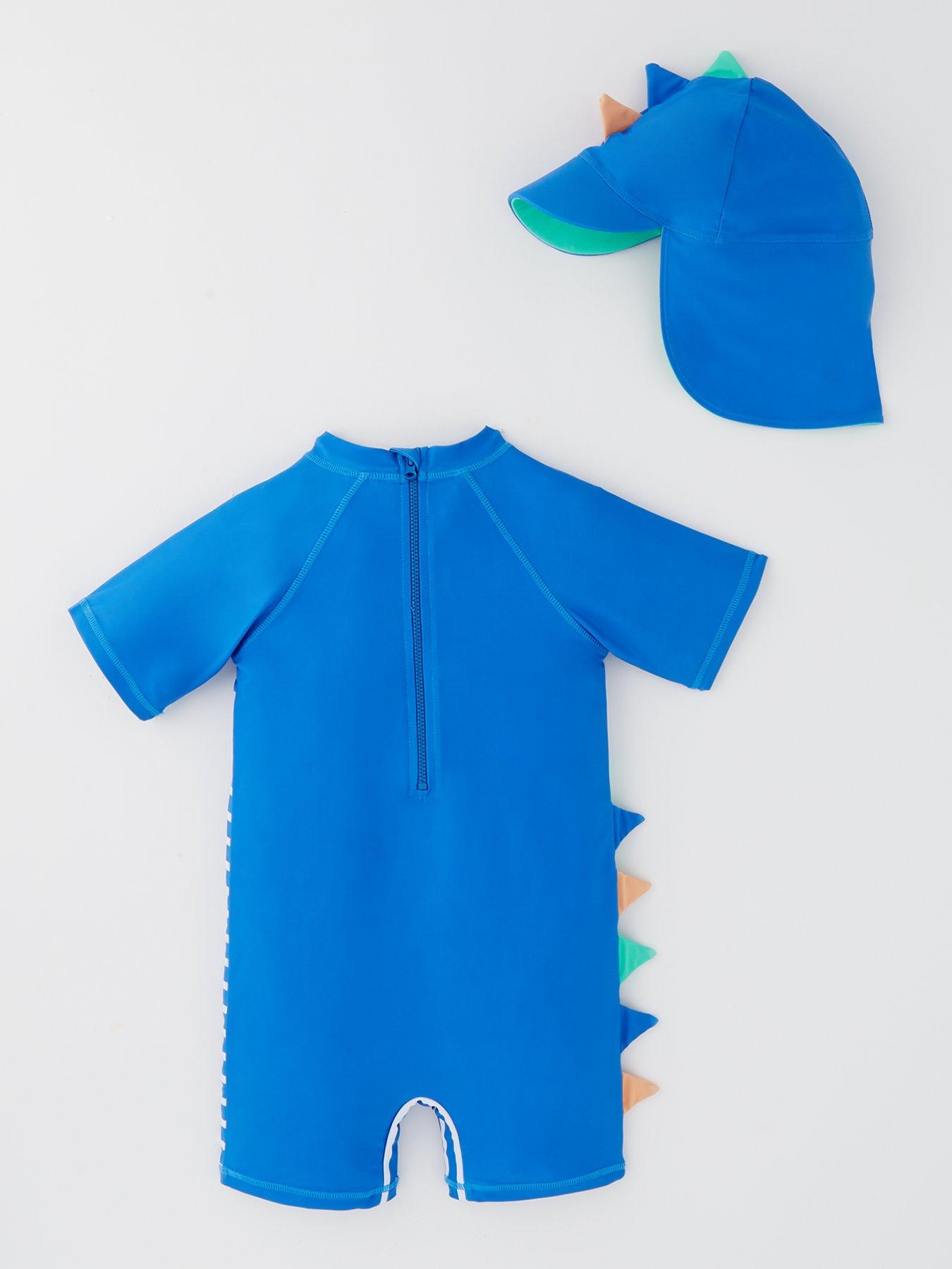  image of mini-v-by-very-boys-2-piece-dinosaur-sunsafe-and-hat-multi