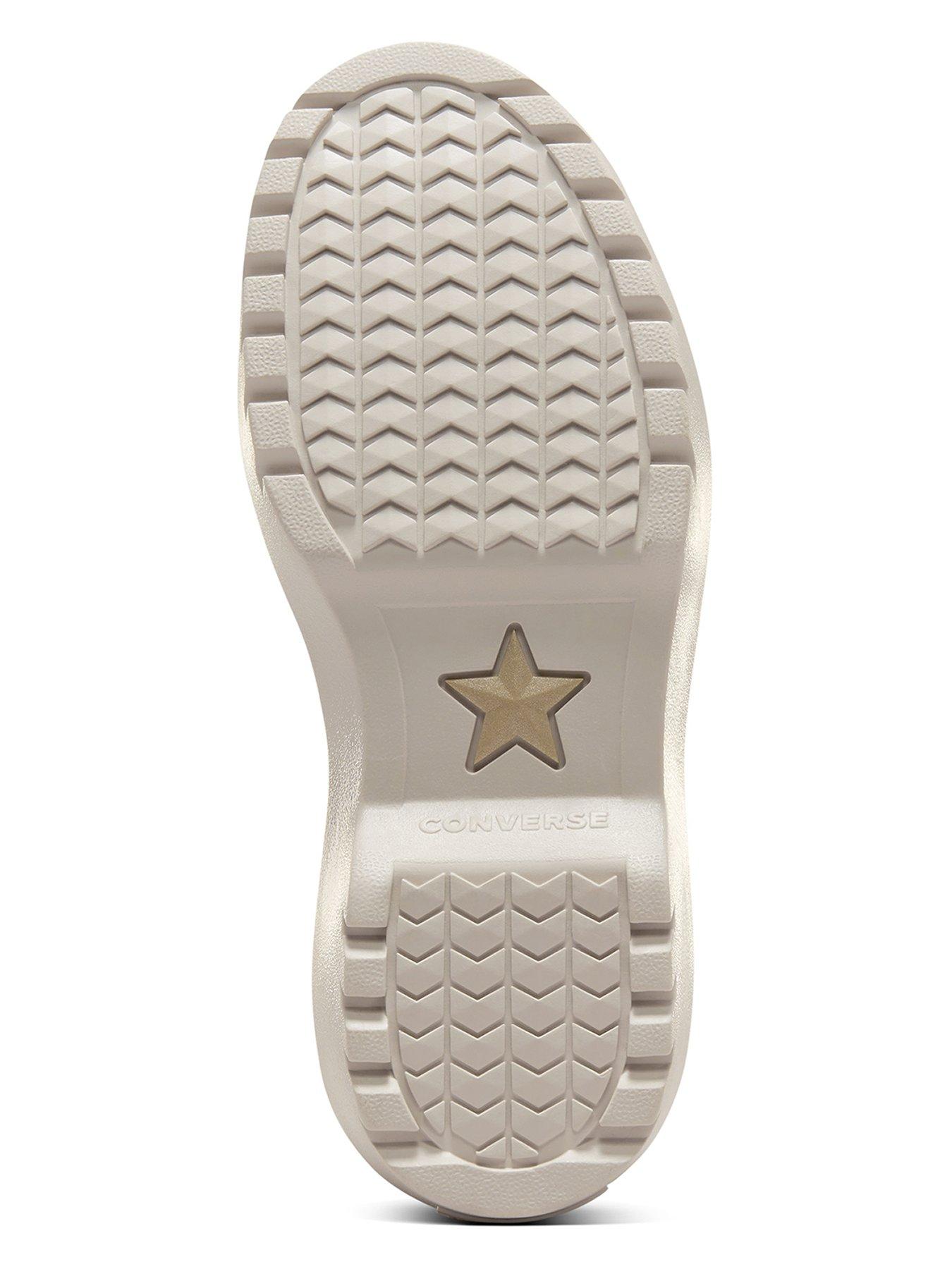  image of converse-junior-girls-crafted-fashion-leather-hi-trainers-beige