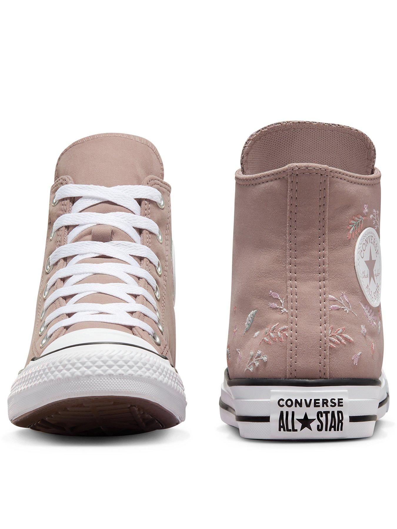  image of converse-junior-girls-fall-florals-polyester-hi-trainers-grey