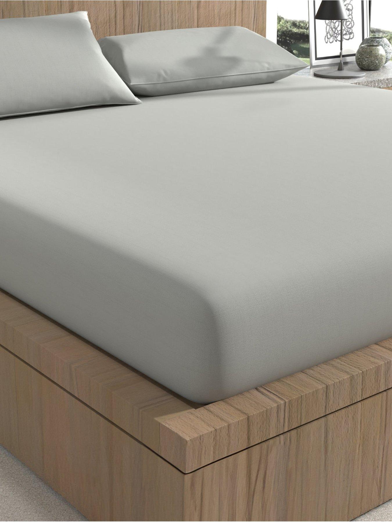 Image 1 of 6 of Panda London Panda Earth Bamboo &amp; French Linen Fitted Sheet - Grey