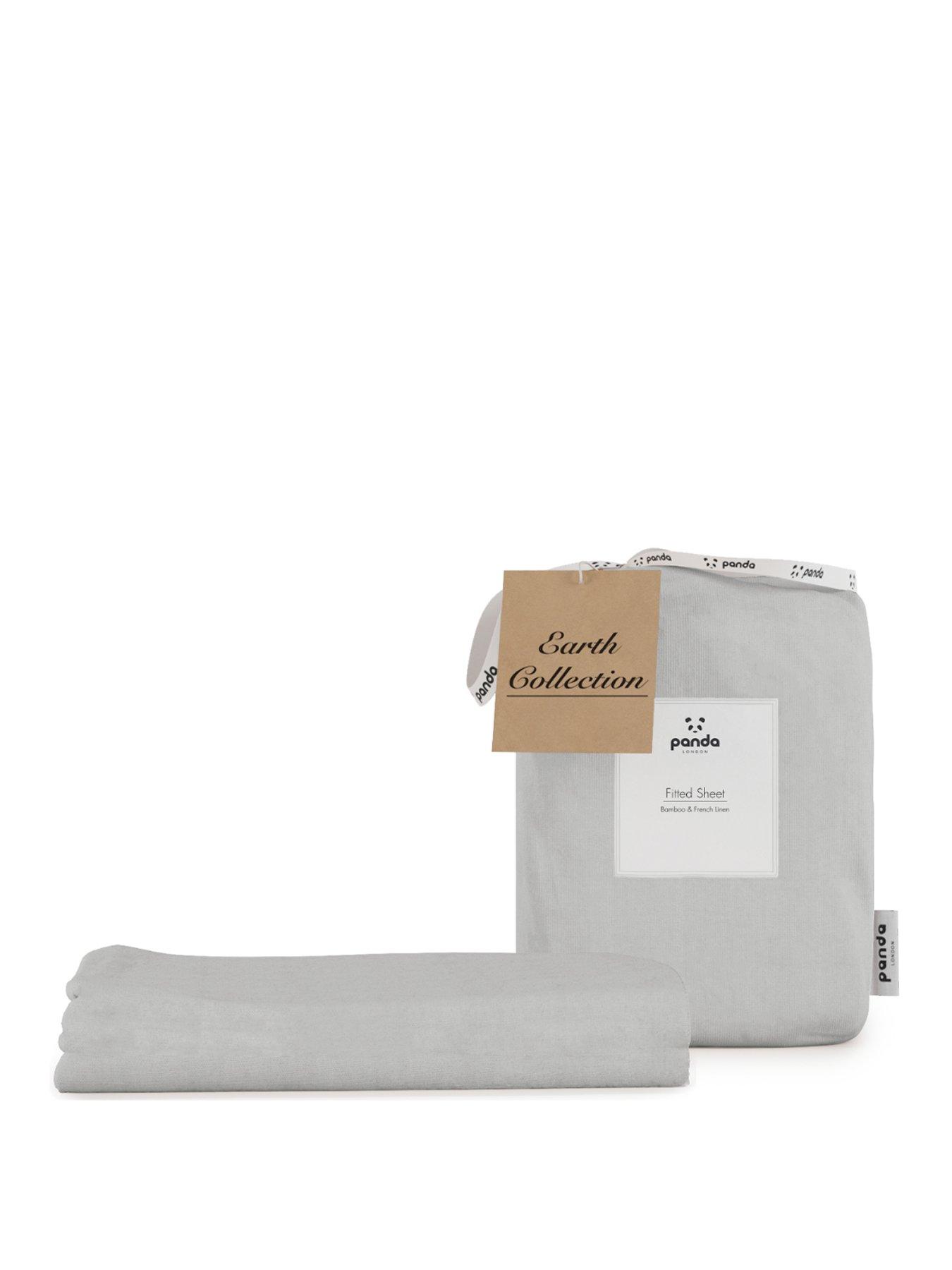  image of panda-london-panda-earth-bamboo-amp-french-linen-fitted-sheet-grey