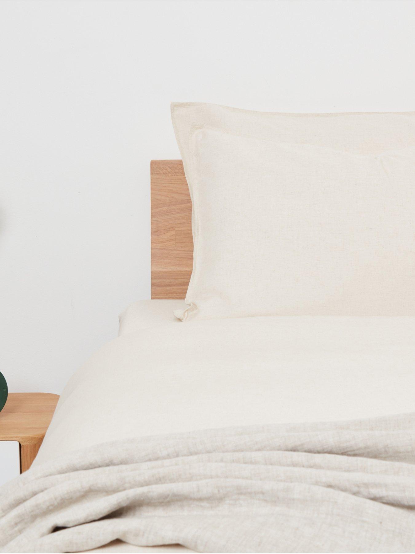  image of panda-london-bamboo-amp-french-linen-fitted-sheet-natural