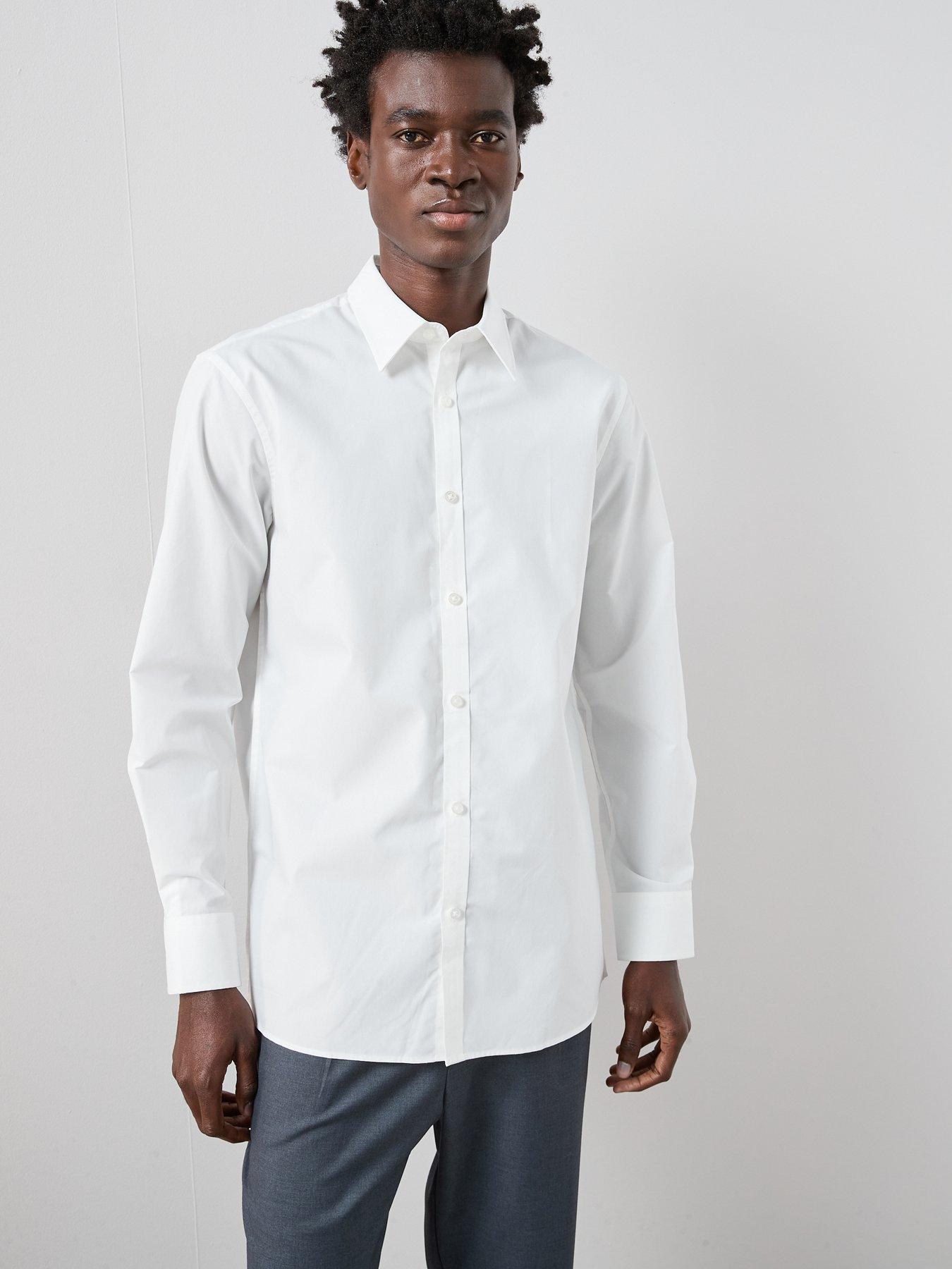 Image 1 of 7 of The Very Collection Long Sleeve Regular Fit Easy Care Smart Shirt - White
