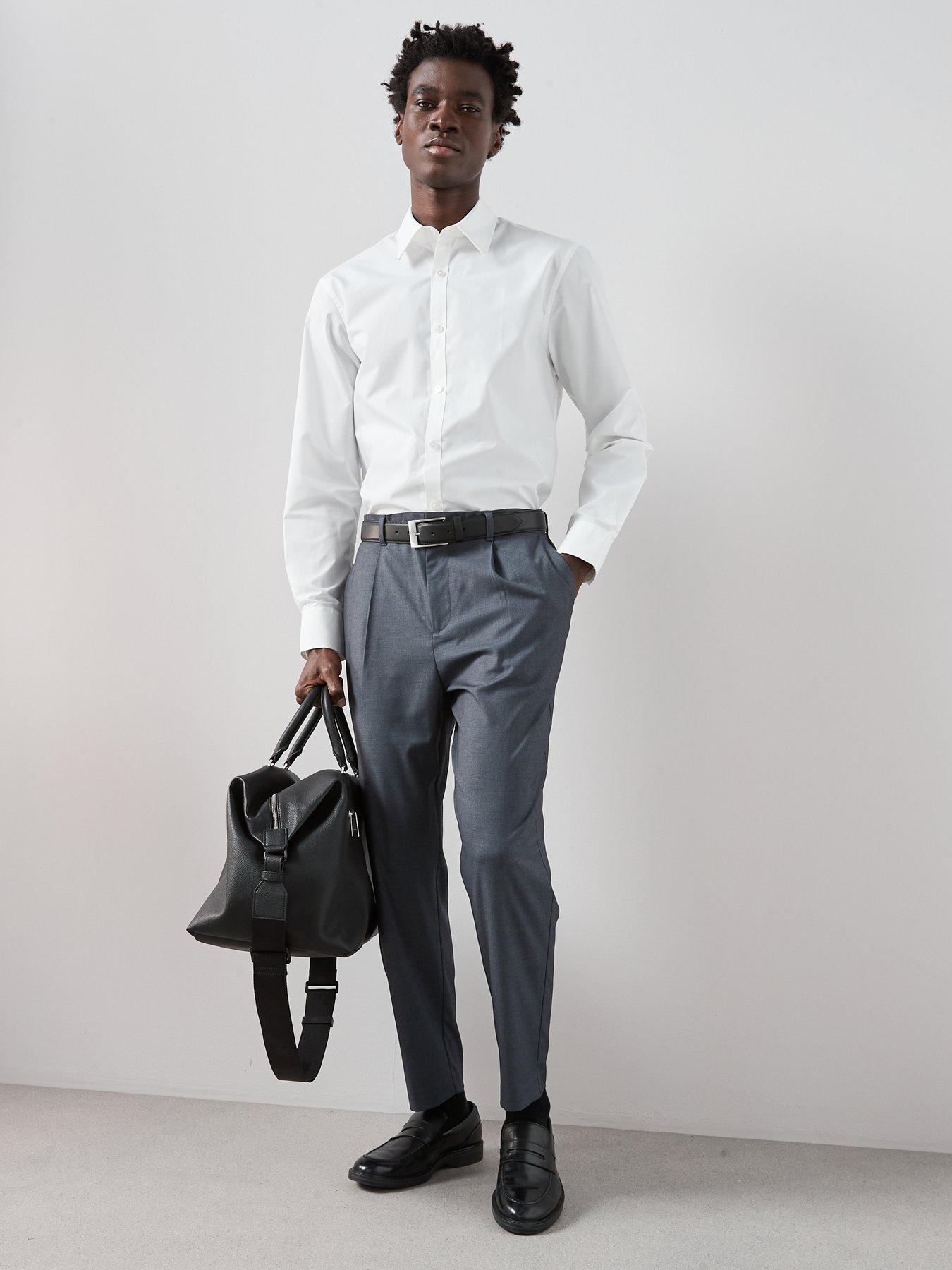 Image 3 of 7 of The Very Collection Long Sleeve Regular Fit Easy Care Smart Shirt - White