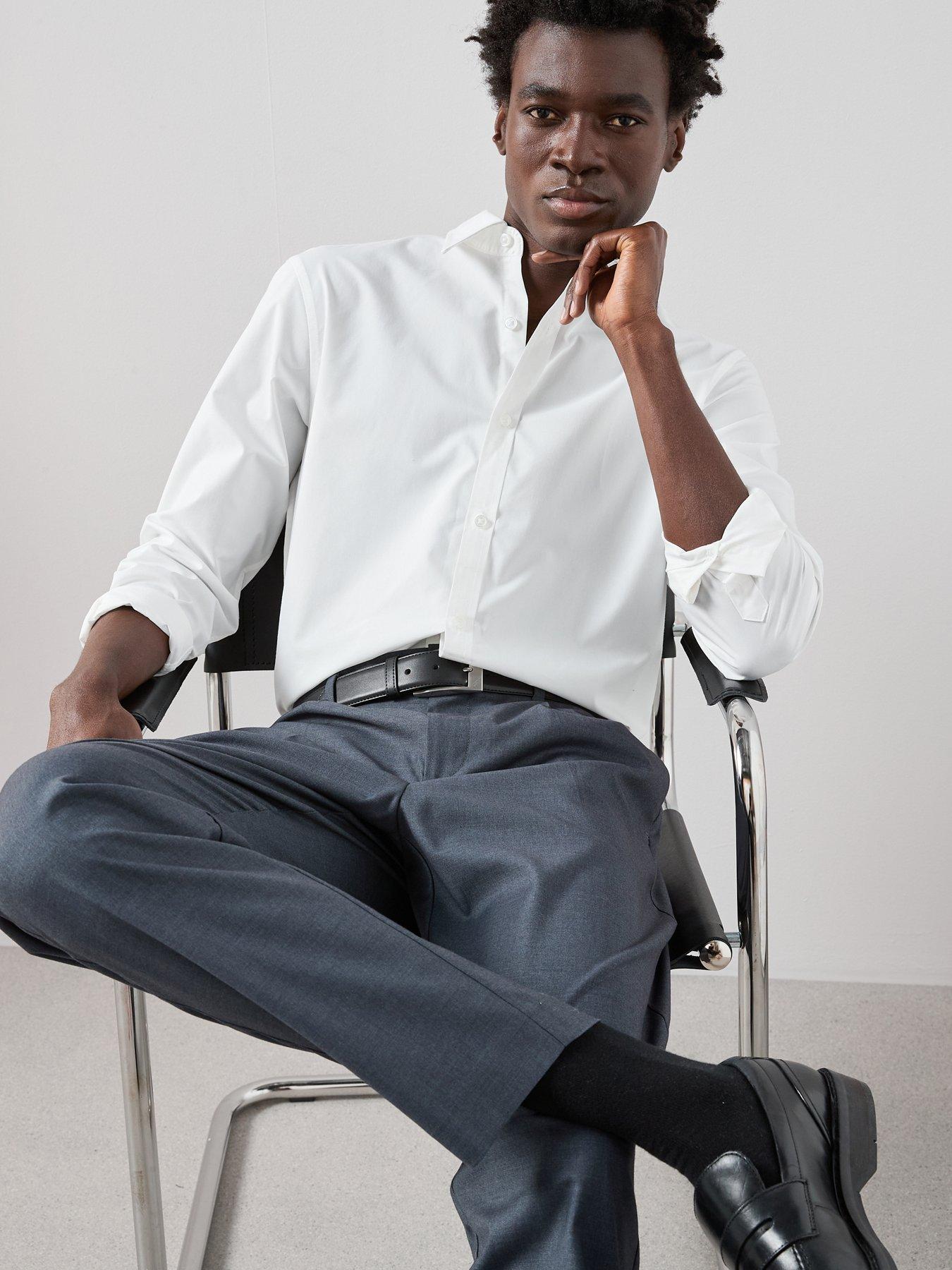 Image 4 of 7 of The Very Collection Long Sleeve Regular Fit Easy Care Smart Shirt - White