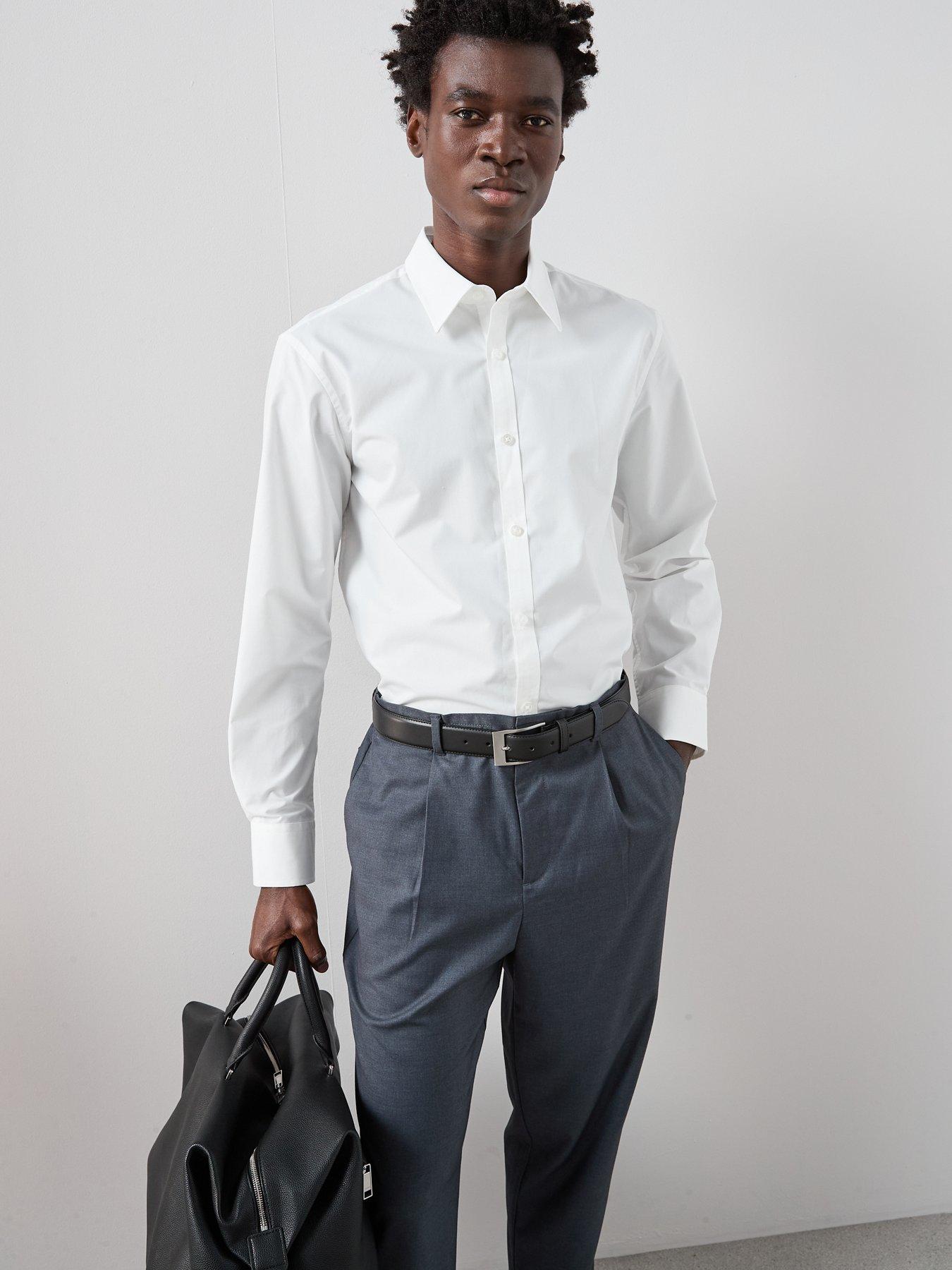 Image 5 of 7 of The Very Collection Long Sleeve Regular Fit Easy Care Smart Shirt - White