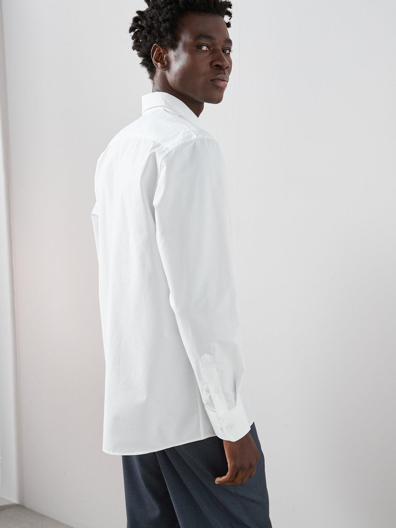 Image 6 of 7 of The Very Collection Long Sleeve Regular Fit Easy Care Smart Shirt - White