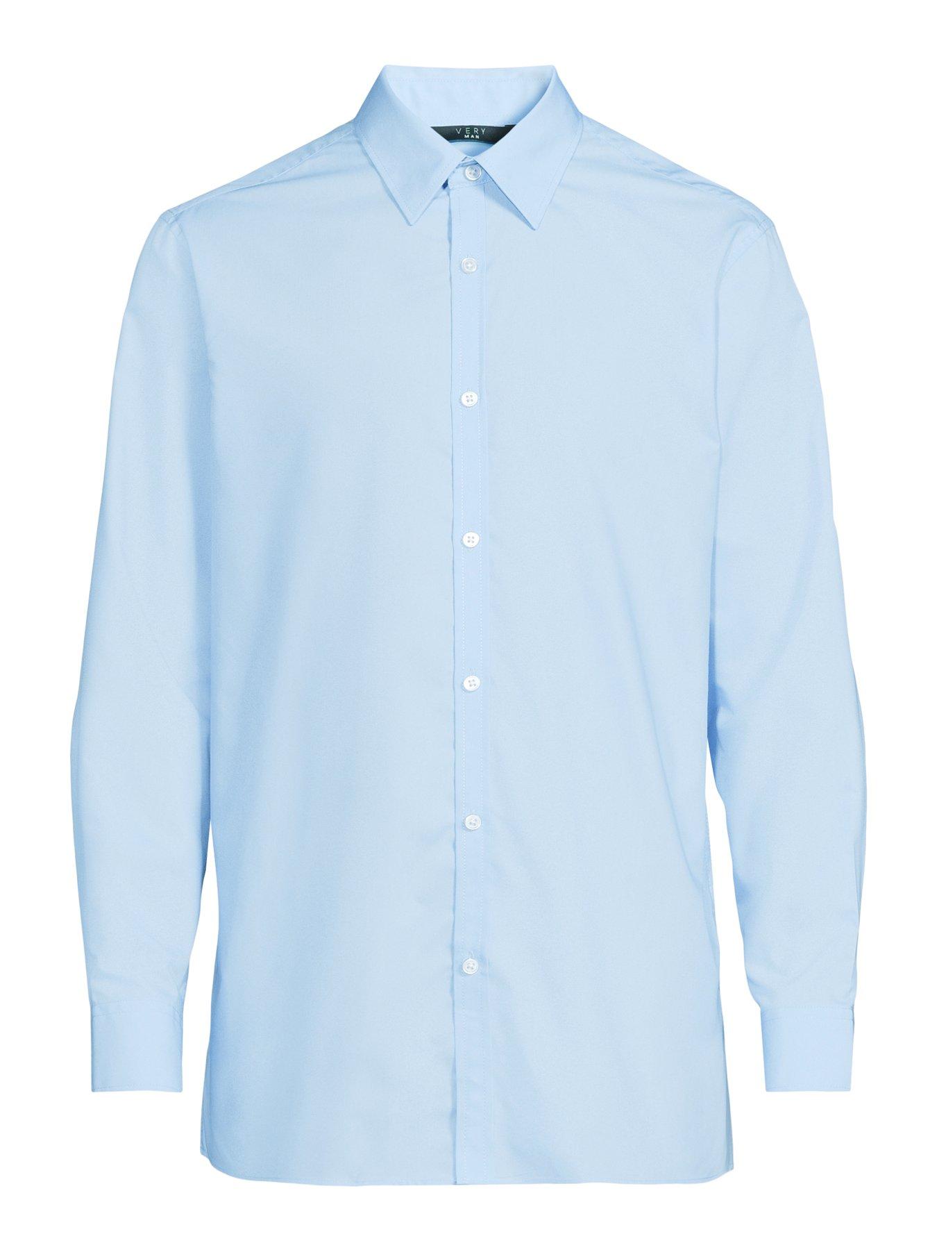Image 7 of 7 of The Very Collection Long Sleeve Regular Fit Easy Care Smart Shirt - Light Blue