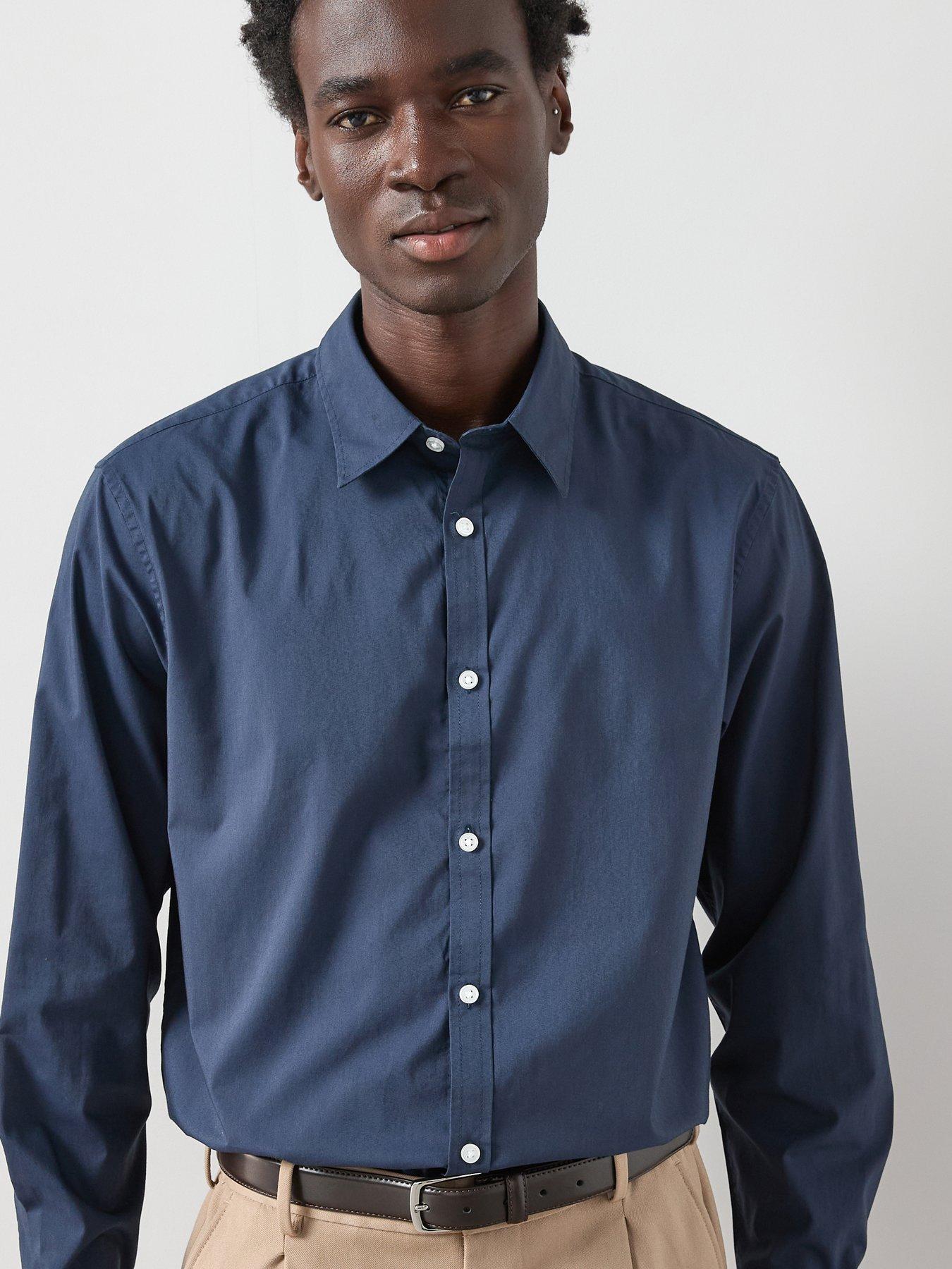 Image 1 of 6 of Very Man Longsleeve Regular Fit Easy Care Smart Shirt - Navy