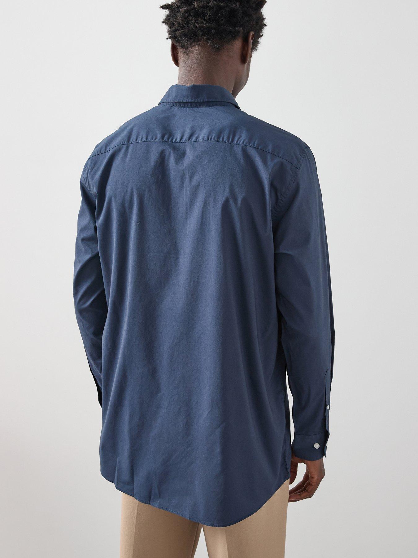  image of the-very-collection-longsleeve-regular-fit-easy-care-smart-shirt-navy