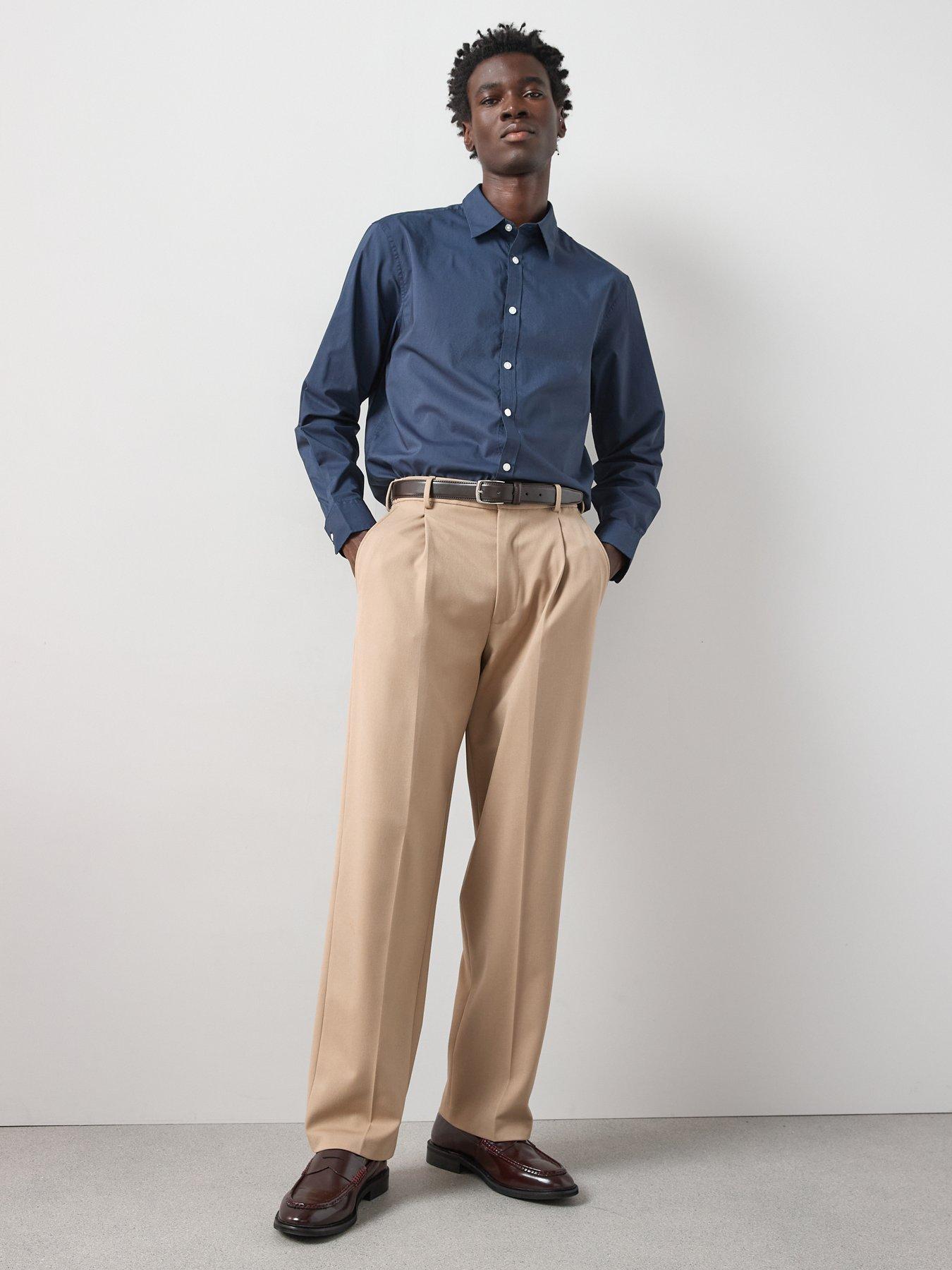  image of the-very-collection-longsleeve-regular-fit-easy-care-smart-shirt-navy