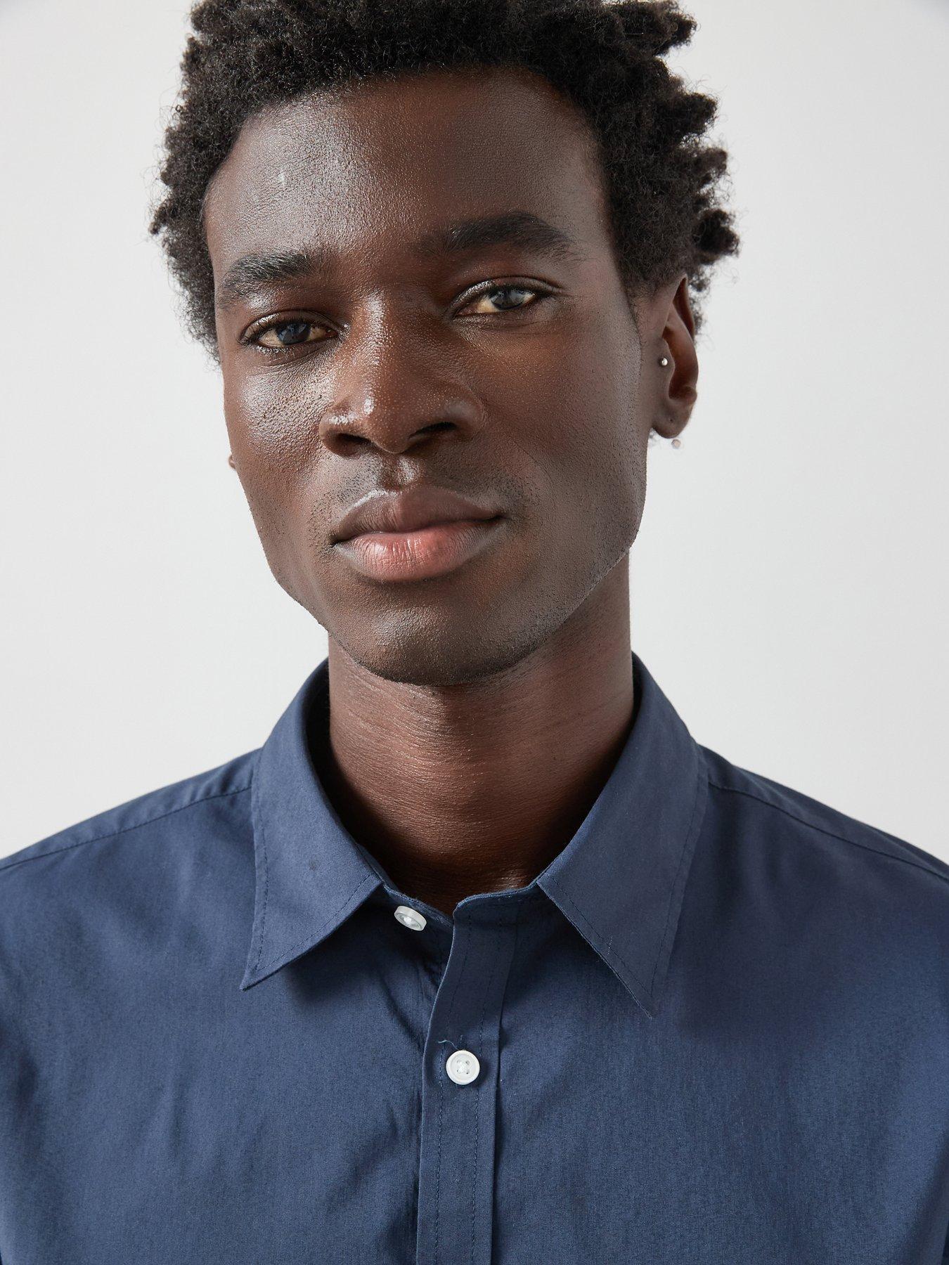  image of the-very-collection-longsleeve-regular-fit-easy-care-smart-shirt-navy