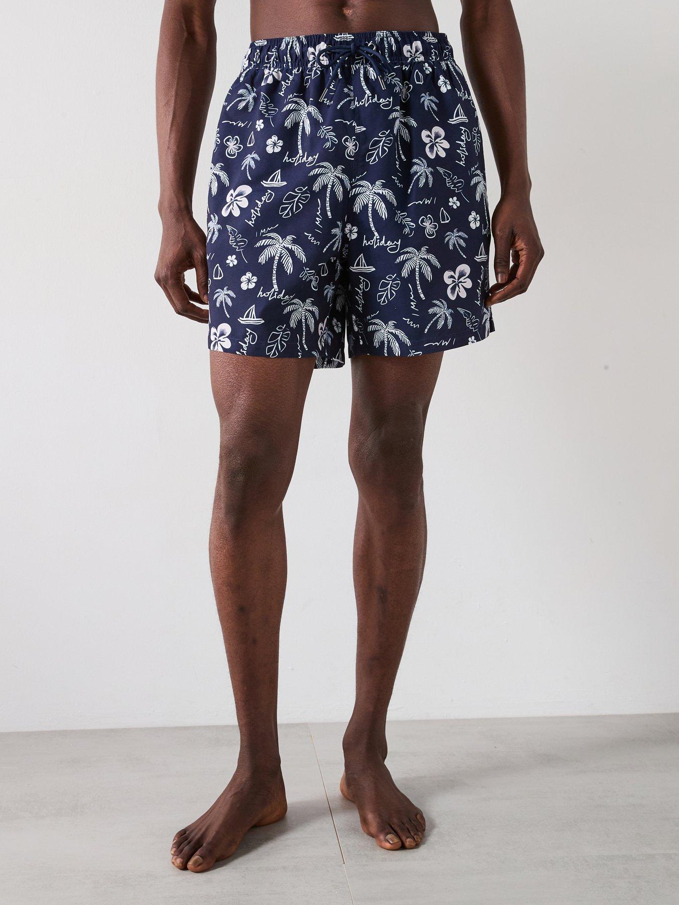 very-man-hawaiian-printed-swim-shorts-navy
