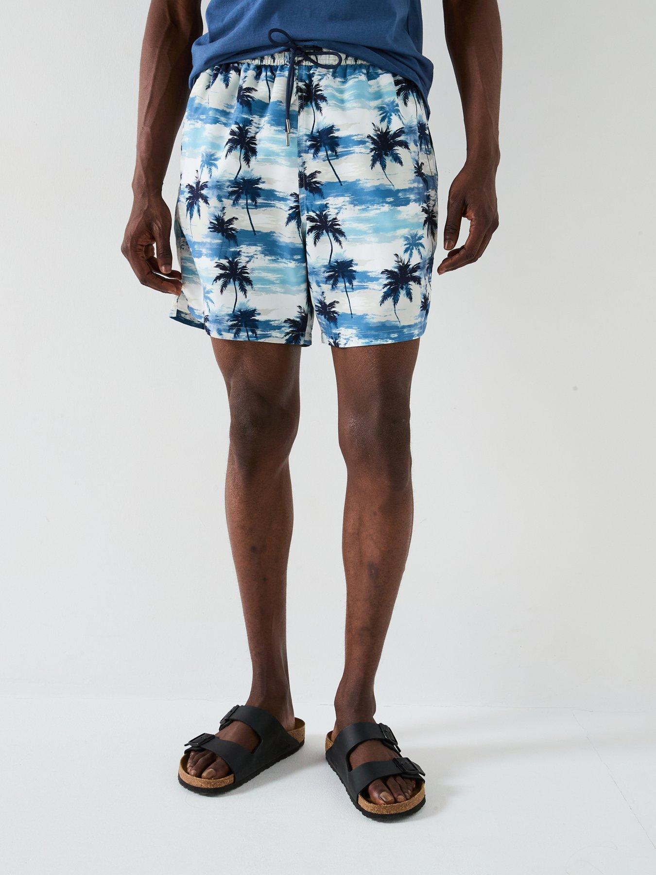  image of very-man-palm-border-printed-swim-shorts-blue