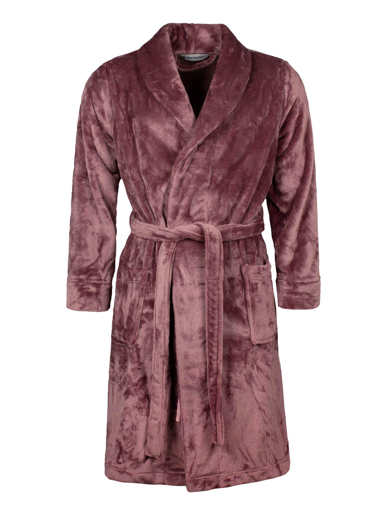 undefined Fleece Dressing Gown - Mauve