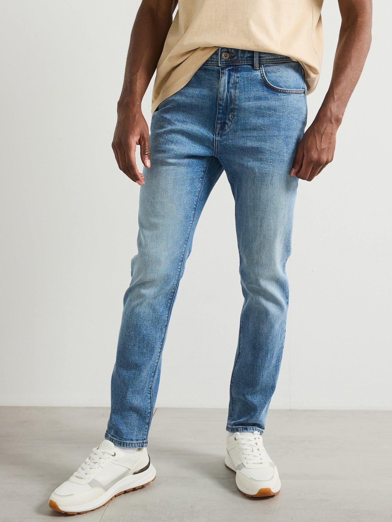 Very Man Slim Fit Jeans With Stretch - Light Blue