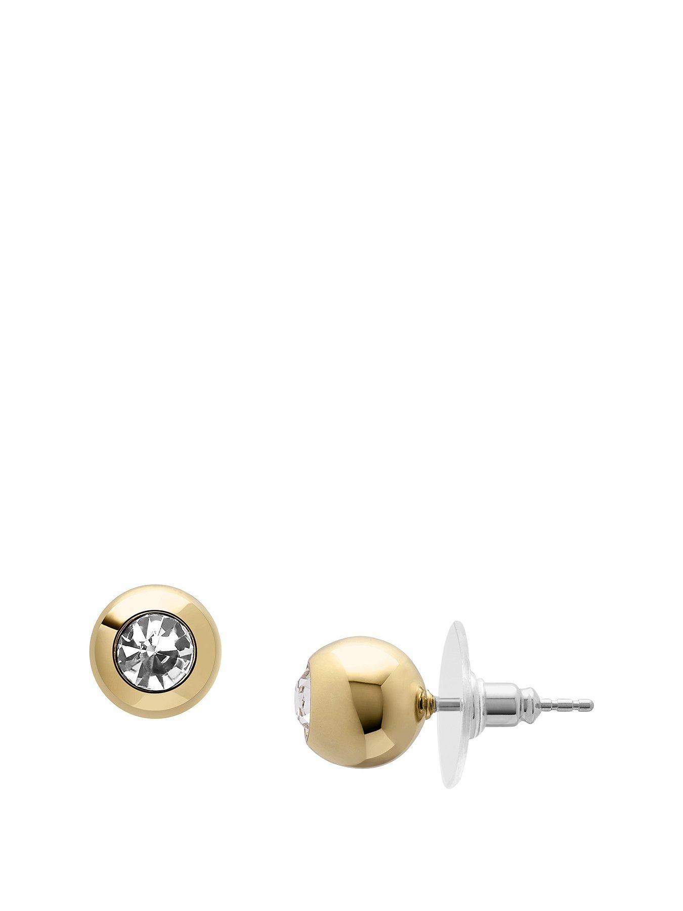  image of fossil-womens-bright-baubles-gold-tone-brass-stud-earrings