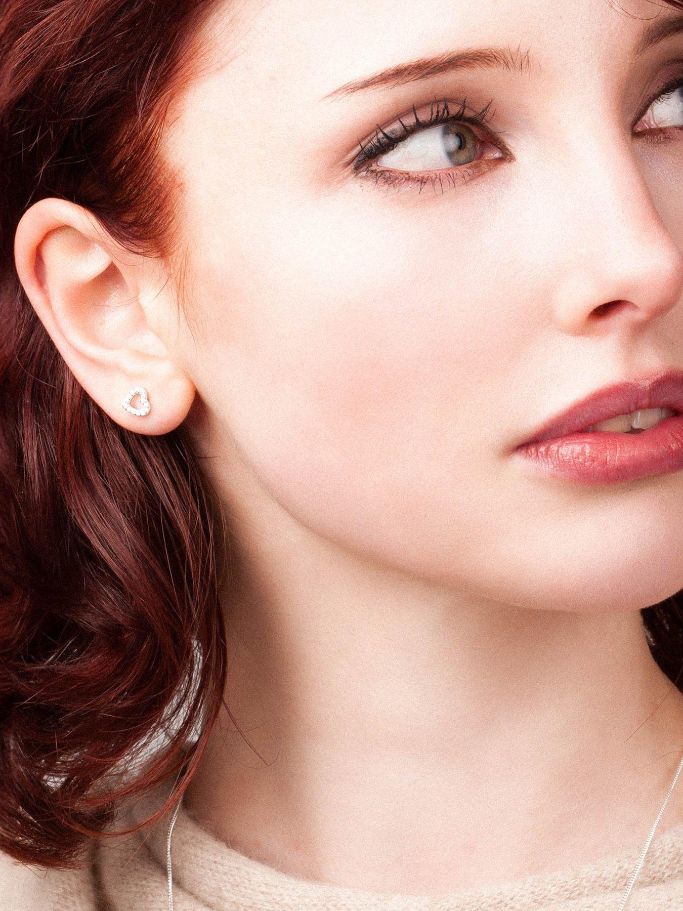 Image 3 of 6 of The Love Collection Tiny Heart CZ Pendant & Stud Earring set