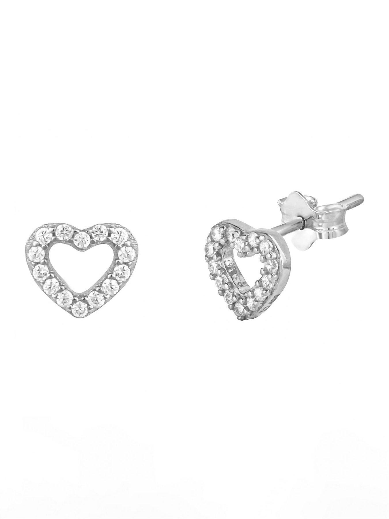 Image 5 of 6 of The Love Collection Tiny Heart CZ Pendant & Stud Earring set