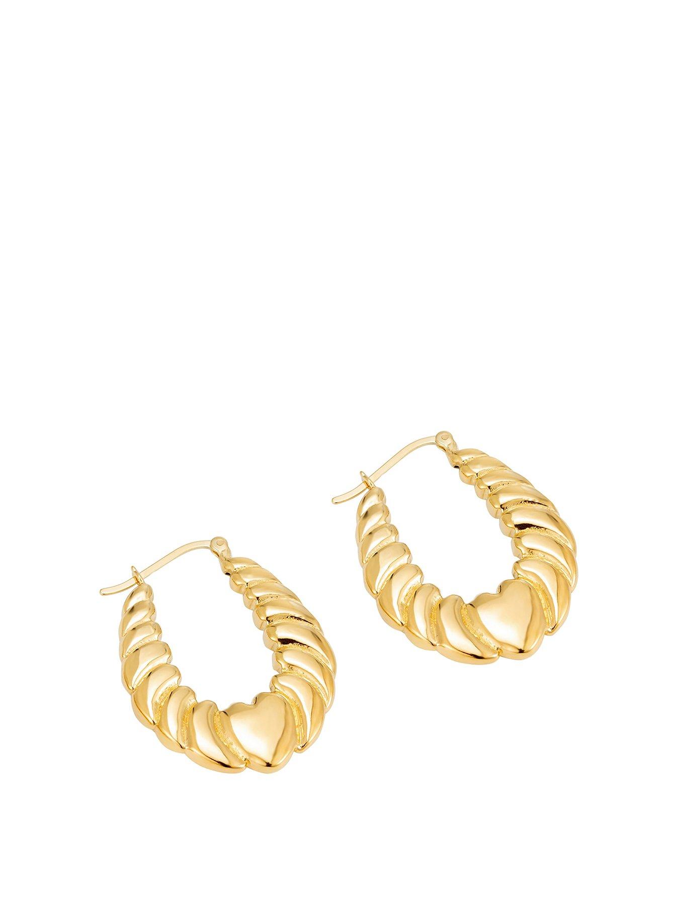 undefined Chunky Heart Croissant Hoops