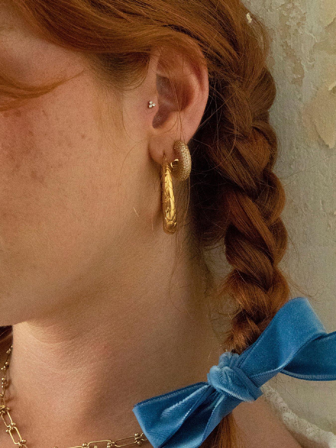  image of seol-gold-cz-pave-chunky-half-hoops
