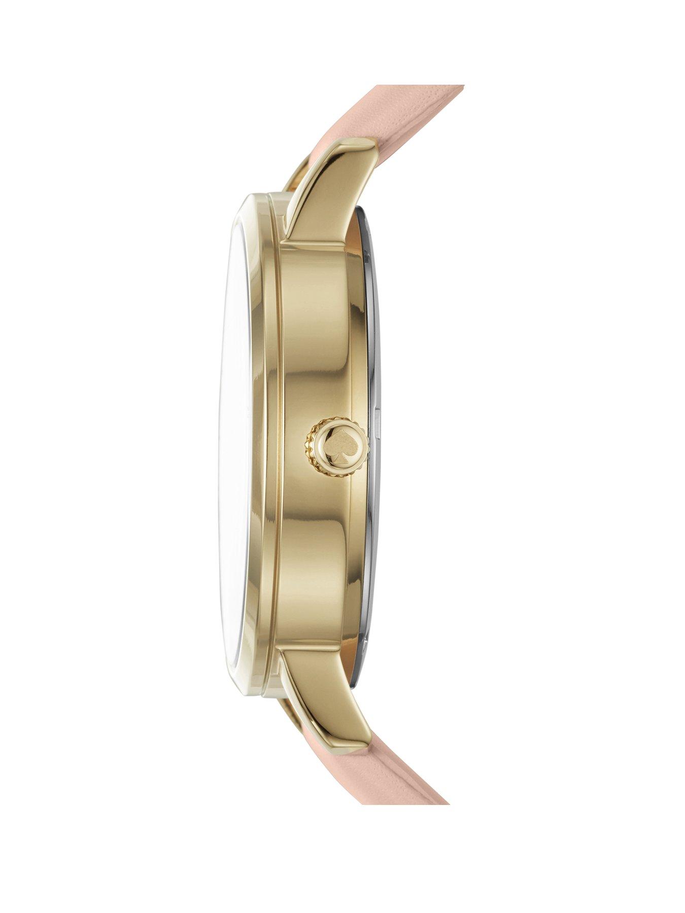 image of kate-spade-new-york-grand-metro-three-hand-vachetta-leather-watch