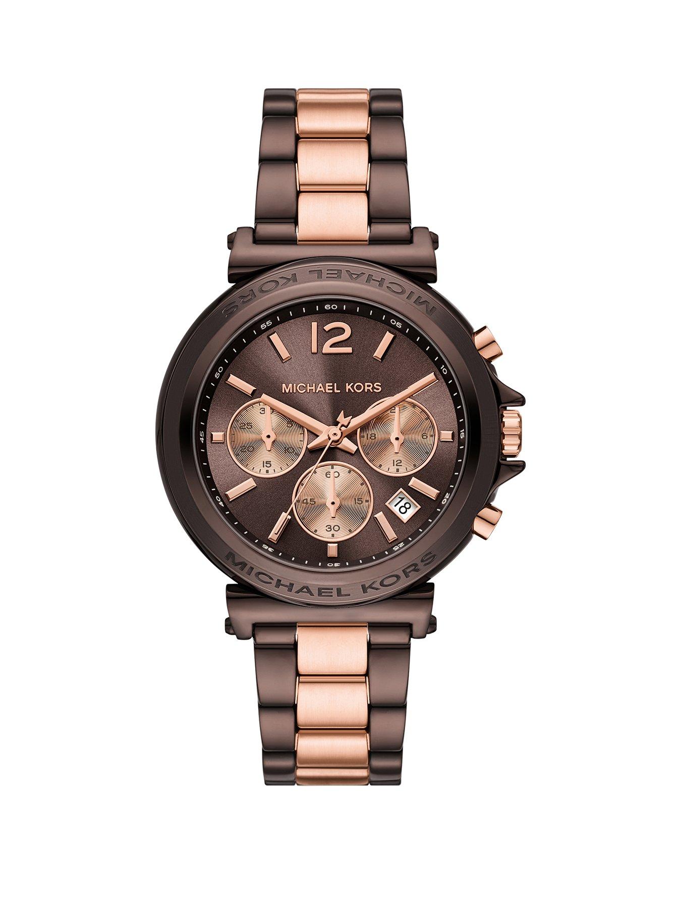 undefined Maren Chronograph Chocolate and Rose Gold-Tone Stainless Steel Watch