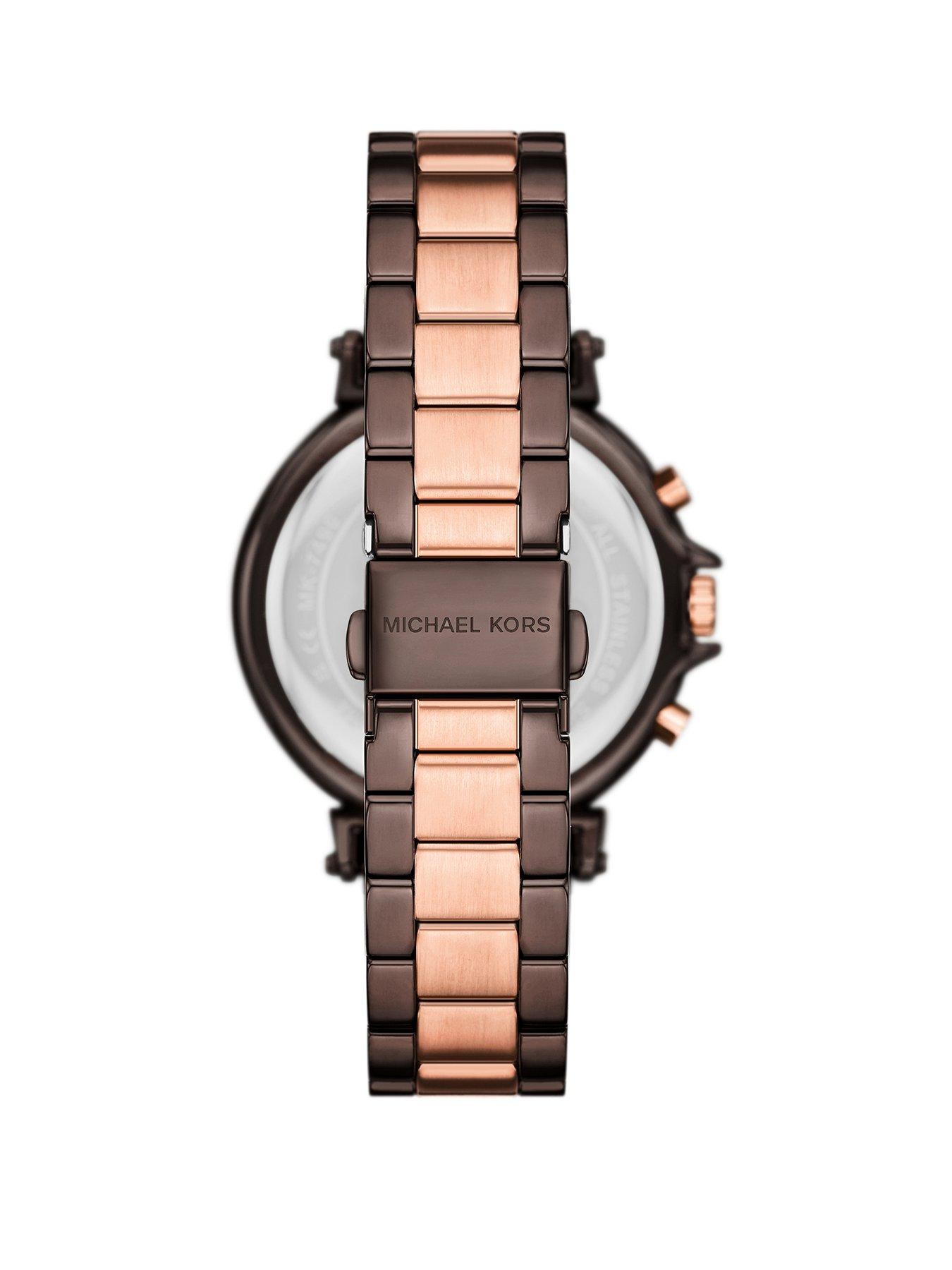 Image 2 of 5 of Michael Kors Maren Chronograph Chocolate and Rose Gold-Tone Stainless Steel Watch