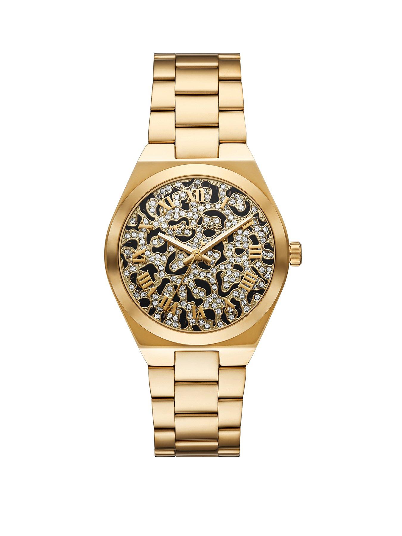 Image 1 of 4 of Michael Kors Lennox Three-Hand Gold-Tone Stainless Steel Watch