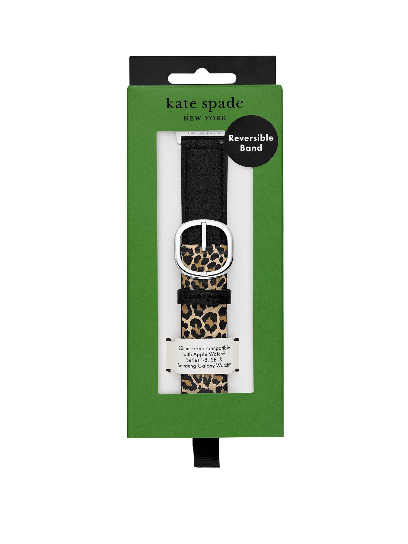 Image 1 of 5 of Kate Spade New York animal print leather band for apple watch, 38/40/41/42/44/45/49mm