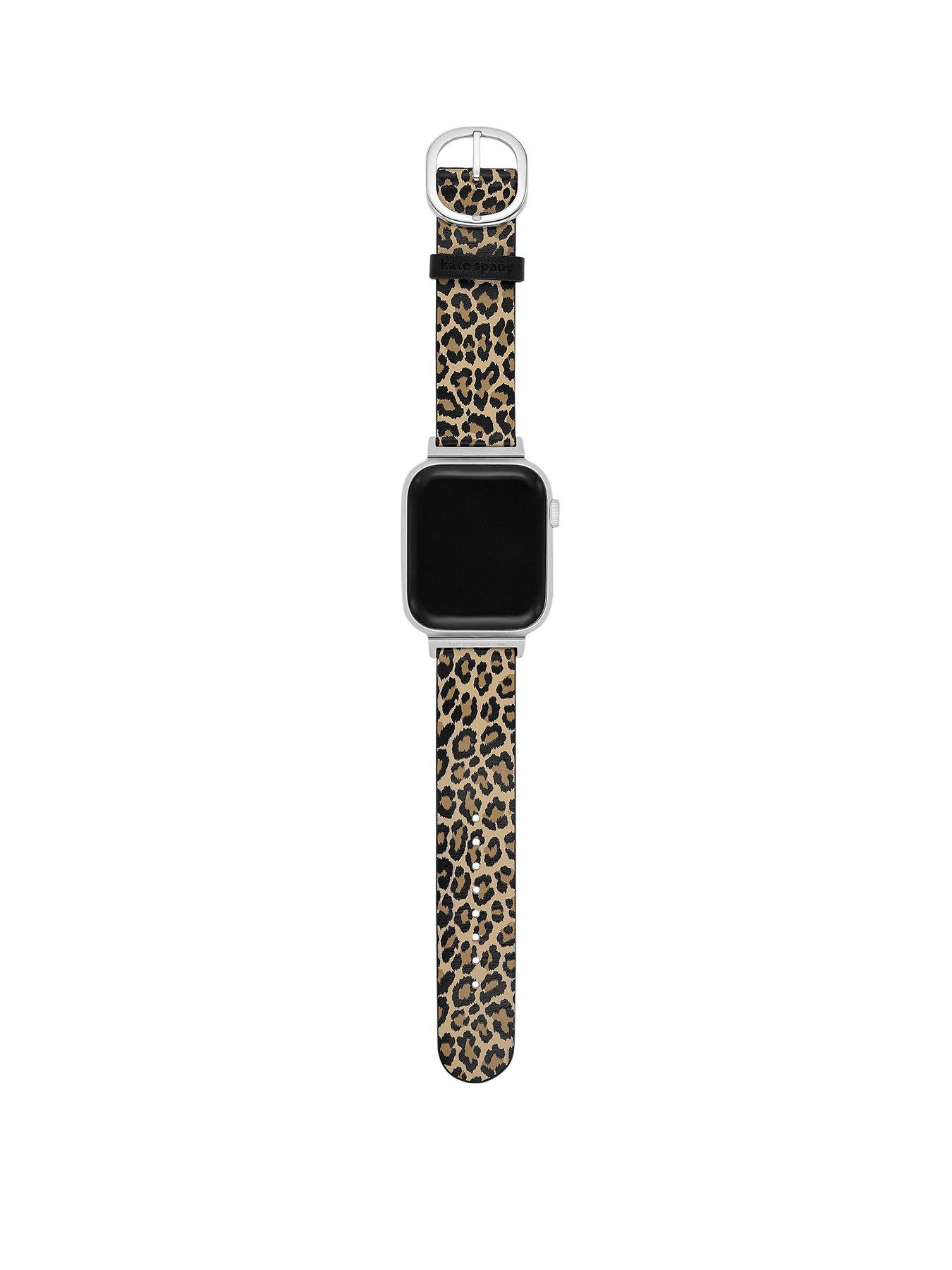 Image 2 of 5 of Kate Spade New York animal print leather band for apple watch, 38/40/41/42/44/45/49mm