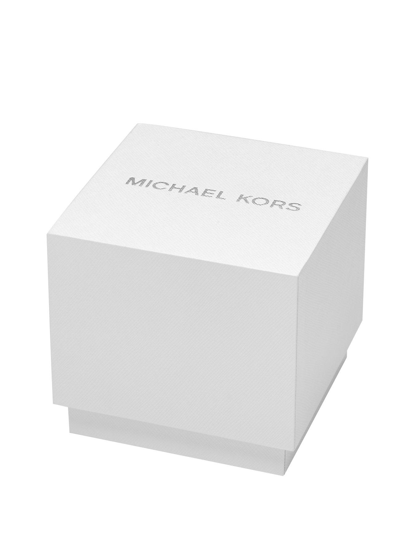  image of michael-kors-slim-runway-three-hand-black-leather-watch