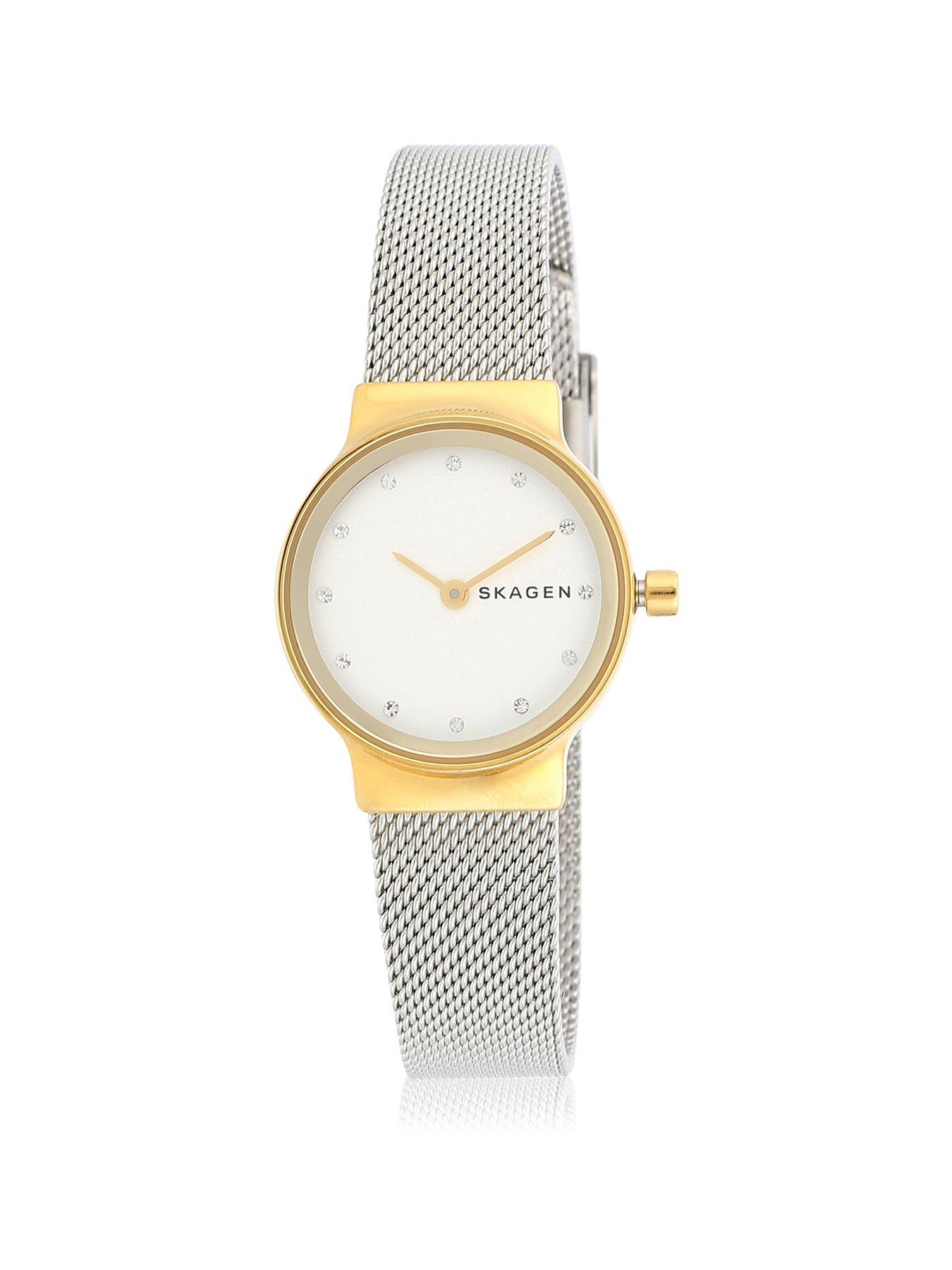  image of skagen-women-s-freja-lille-two-hand-gold-tone-stainless-steel-watch