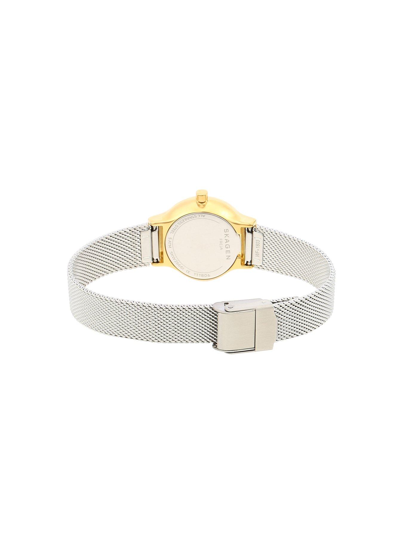  image of skagen-women-s-freja-lille-two-hand-gold-tone-stainless-steel-watch