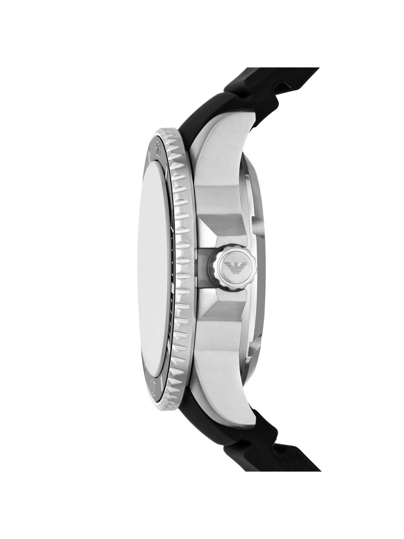  image of emporio-armani-sea-explorer-elite-automatic-black-silicone-watch