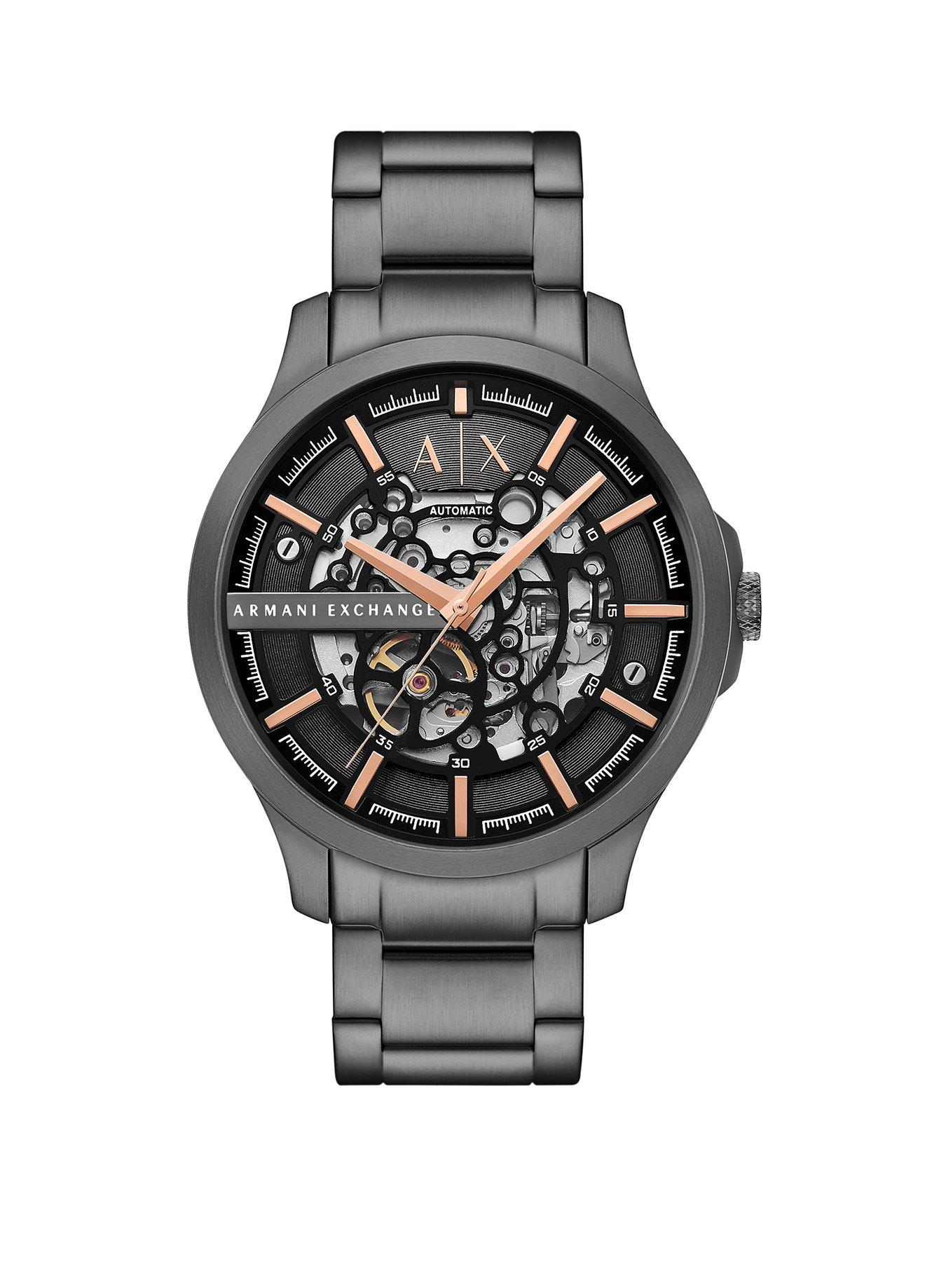  image of armani-exchange-automatic-gunmetal-stainless-steel-watch