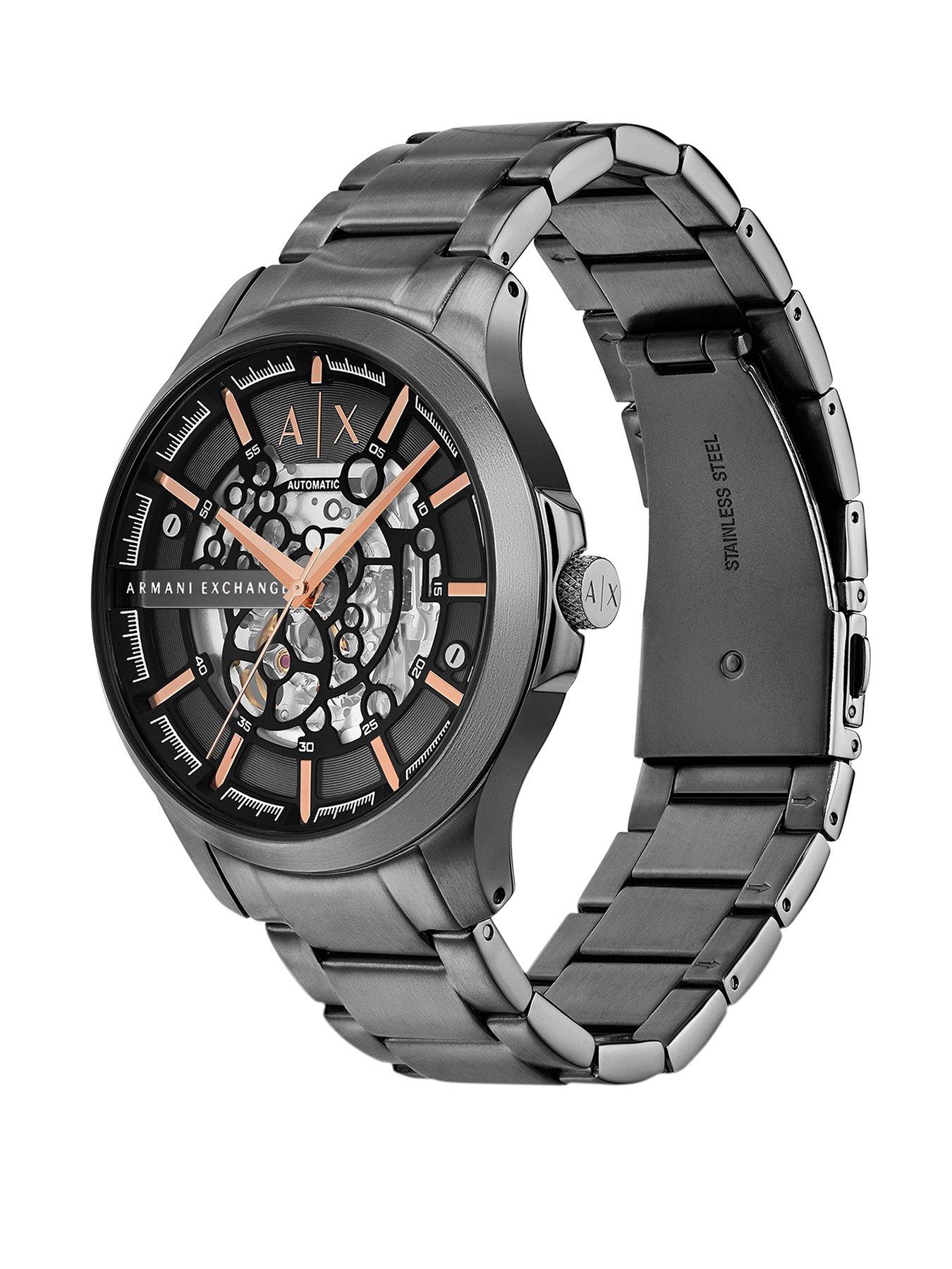  image of armani-exchange-automatic-gunmetal-stainless-steel-watch