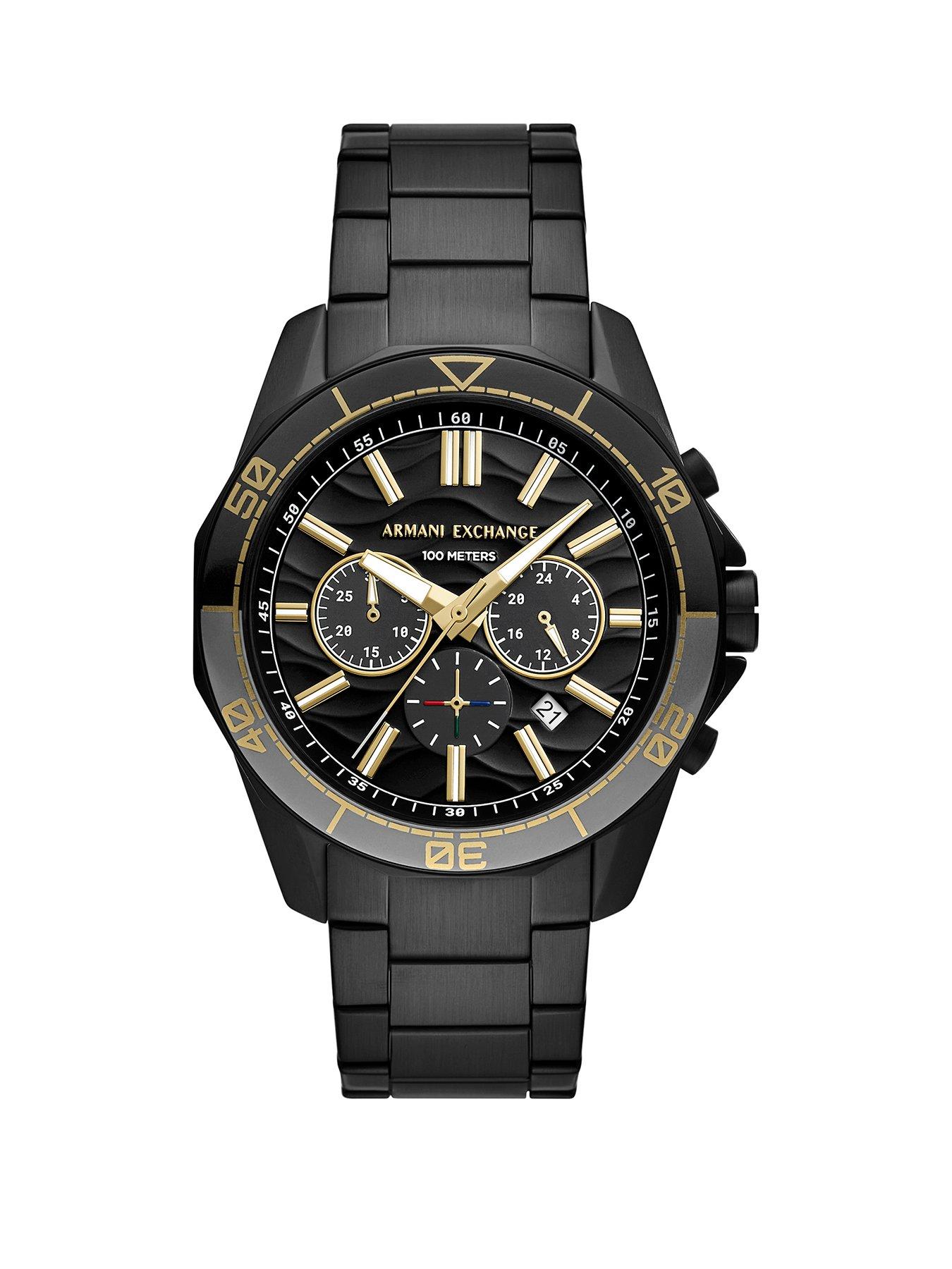 Image 1 of 6 of Armani Exchange Chronograph Black Watch