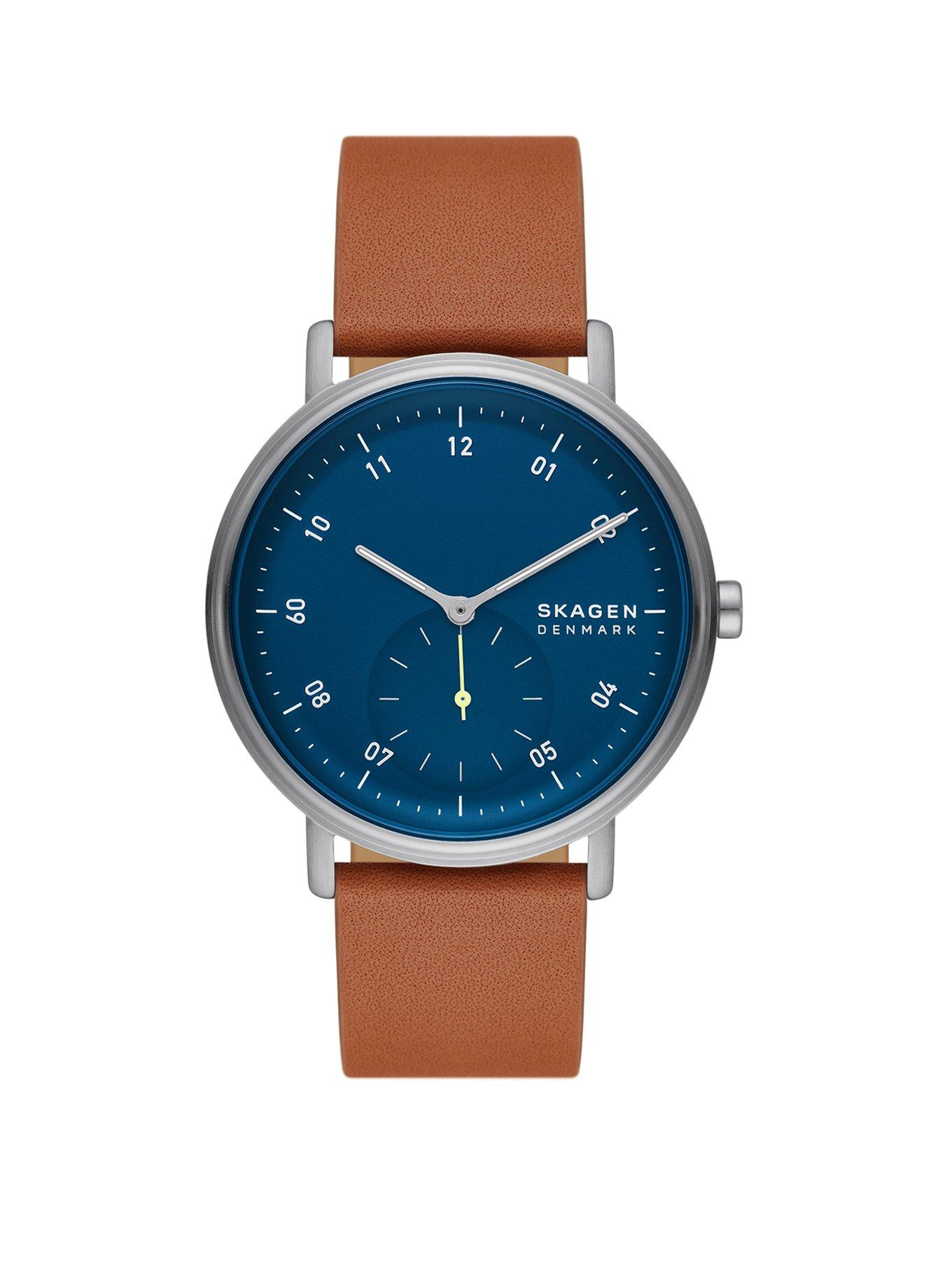  image of skagen-mens-kuppel-two-hand-sub-second-silver-stainless-steel-watch