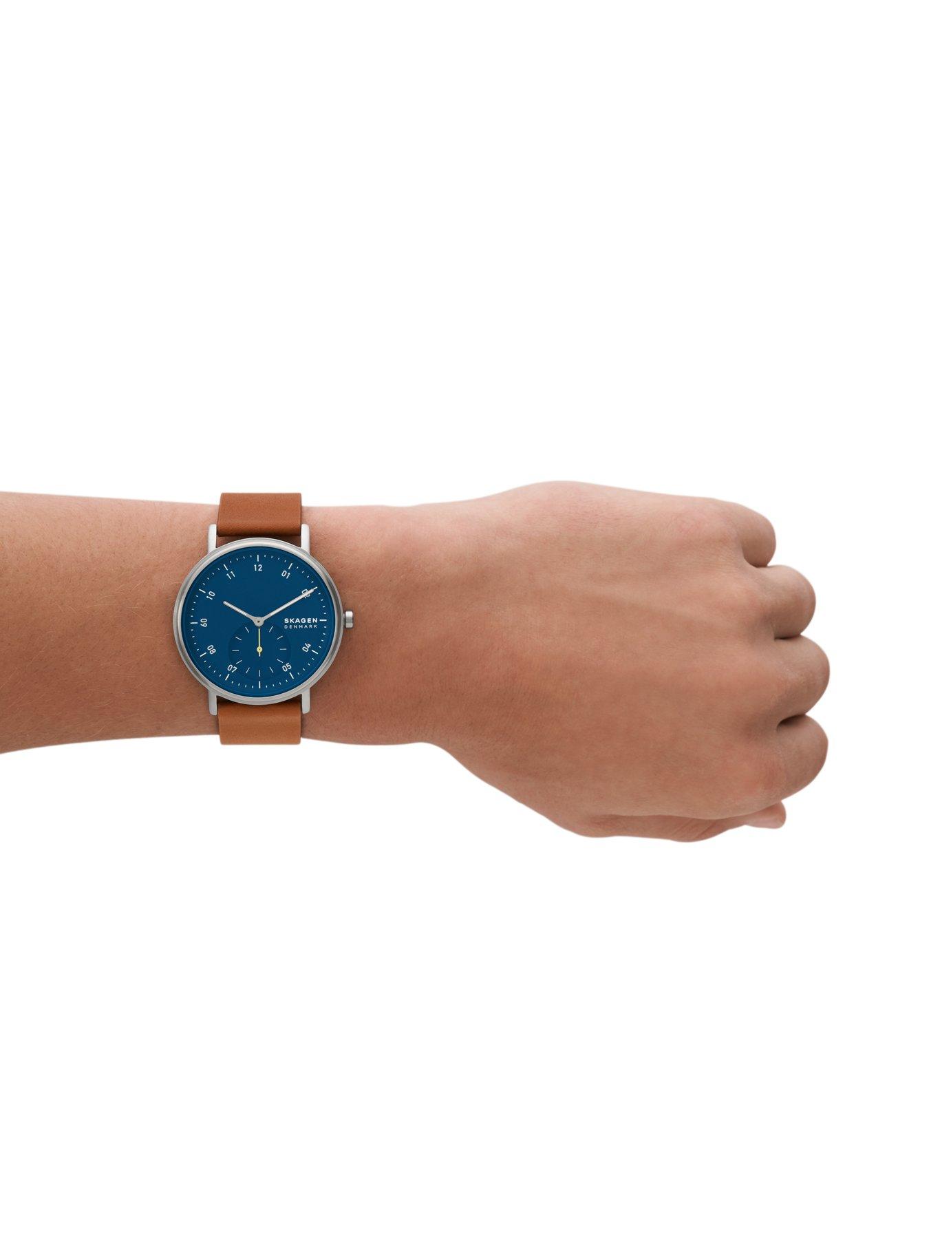  image of skagen-mens-kuppel-two-hand-sub-second-silver-stainless-steel-watch