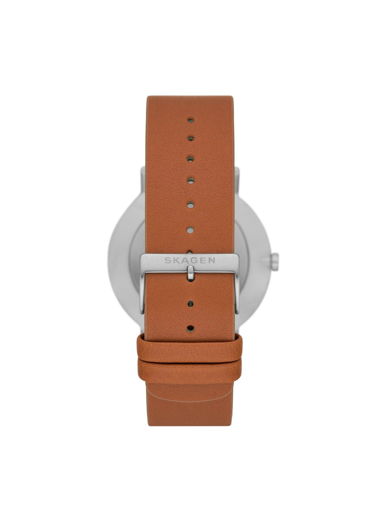  image of skagen-mens-kuppel-two-hand-sub-second-silver-stainless-steel-watch