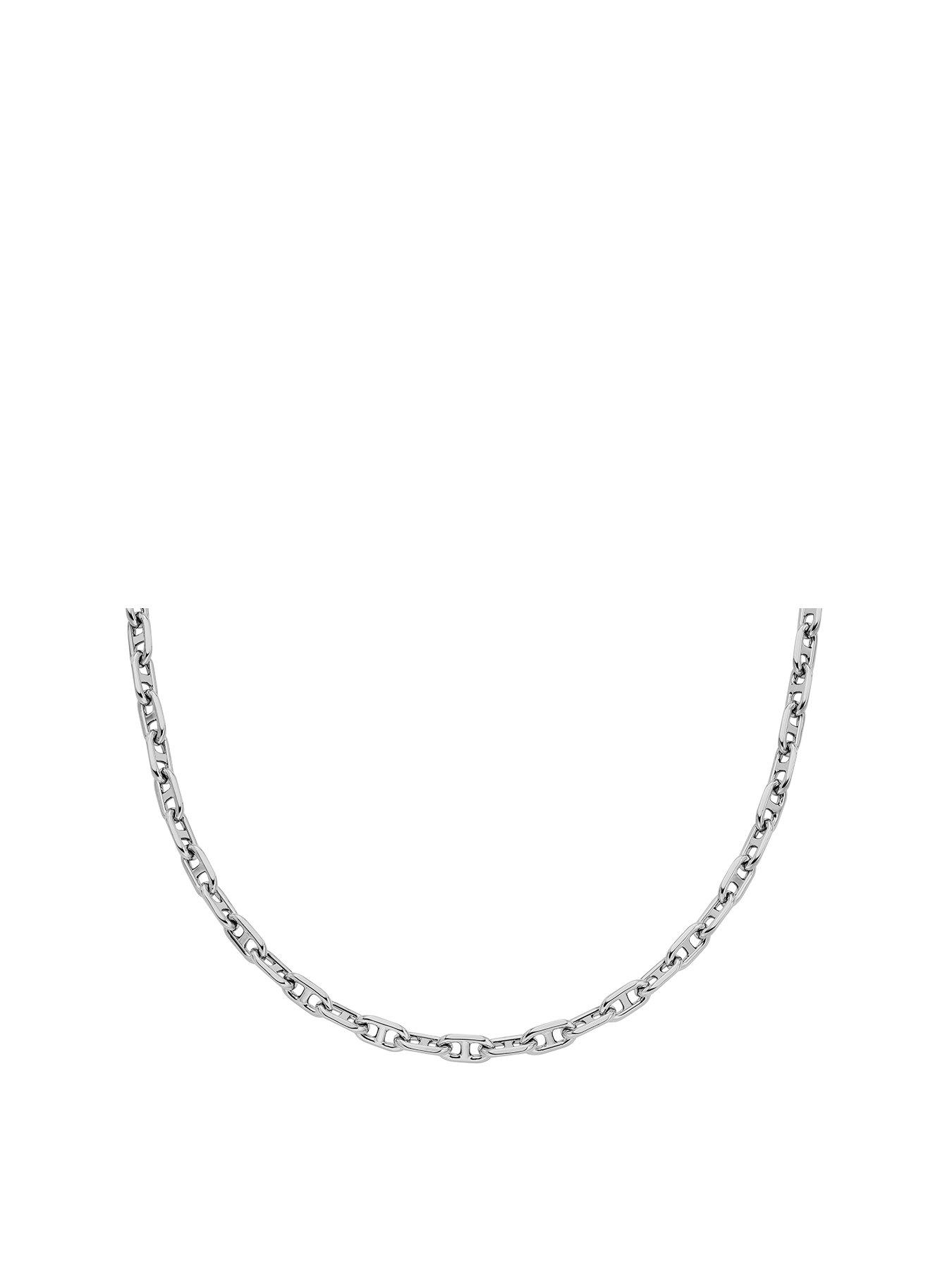 Fossil Women's Heritage D-Link Silver-Tone Brass Chain Necklace